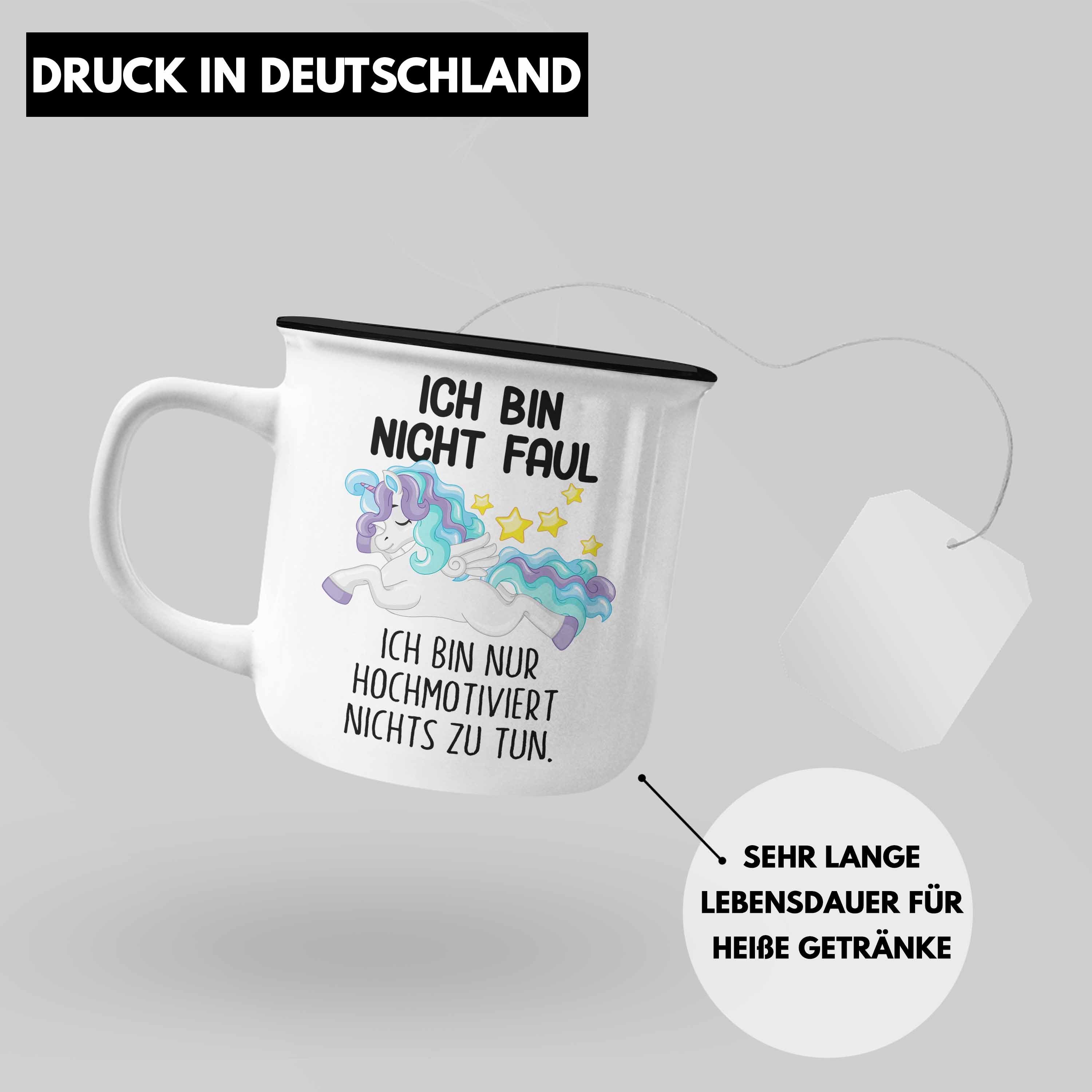 Thermotasse Tasse Trendation Trendation Mit KaffeeEmaille Frauen Arbeit Einhorn Nicht Kollegin Faul Tasse Schwarz Ich Emaille Freundin Spruch Lustige Geschenkidee Bin - Mama Geschenk