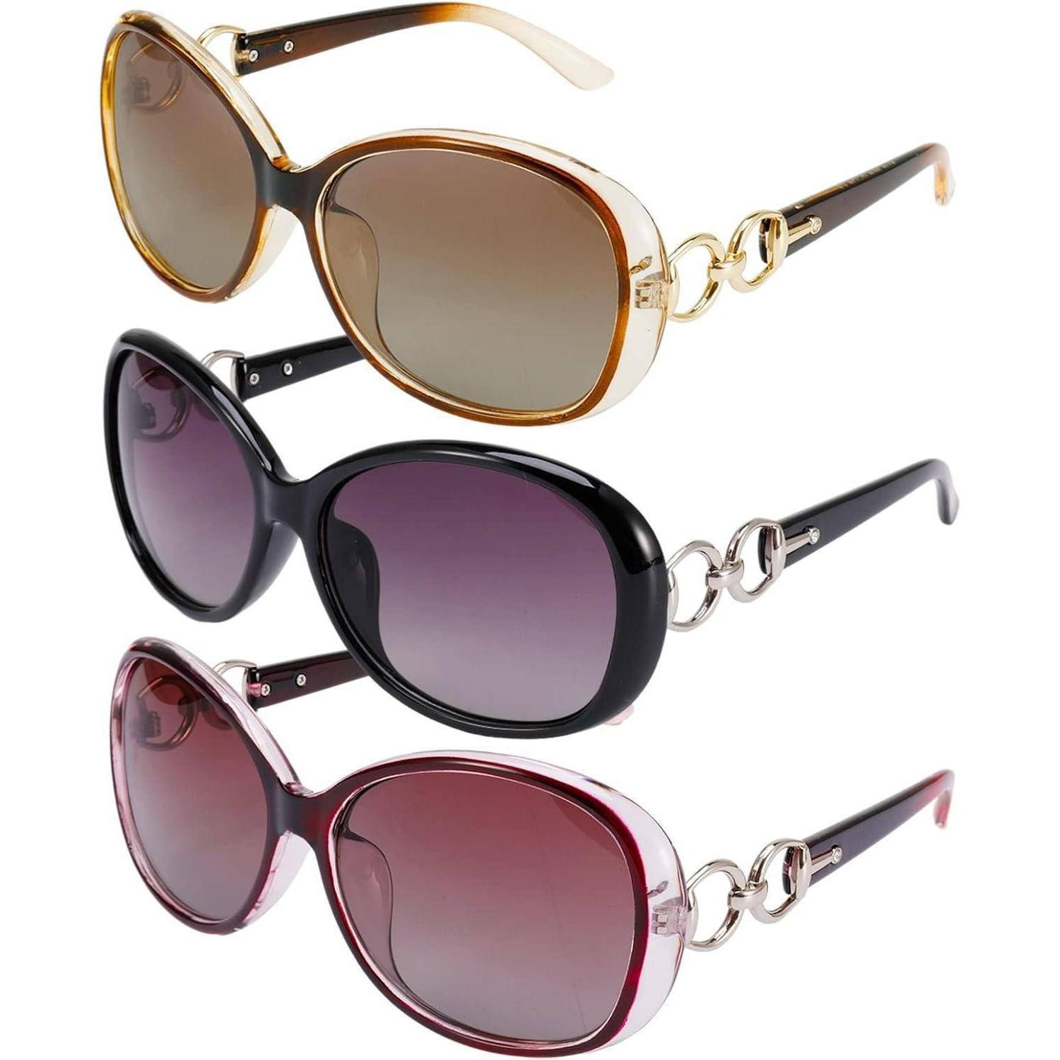 LuxusKollektion Retrosonnenbrille 3er Set Damen Polarisierte Vintage Groß-S günstig online kaufen