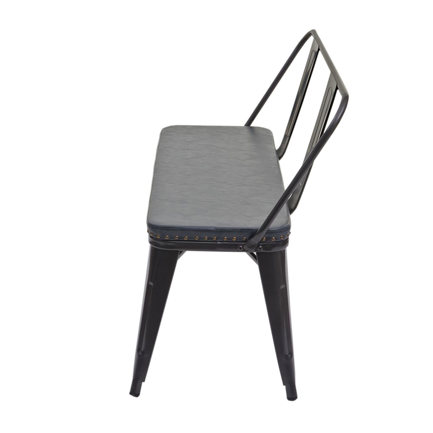 Abgerundete und Sitzbank MCW aus grau Ecken grau, Gepolsterte Kunstleder, schwarz | MCW-H10-SB, Kanten Sitzfläche