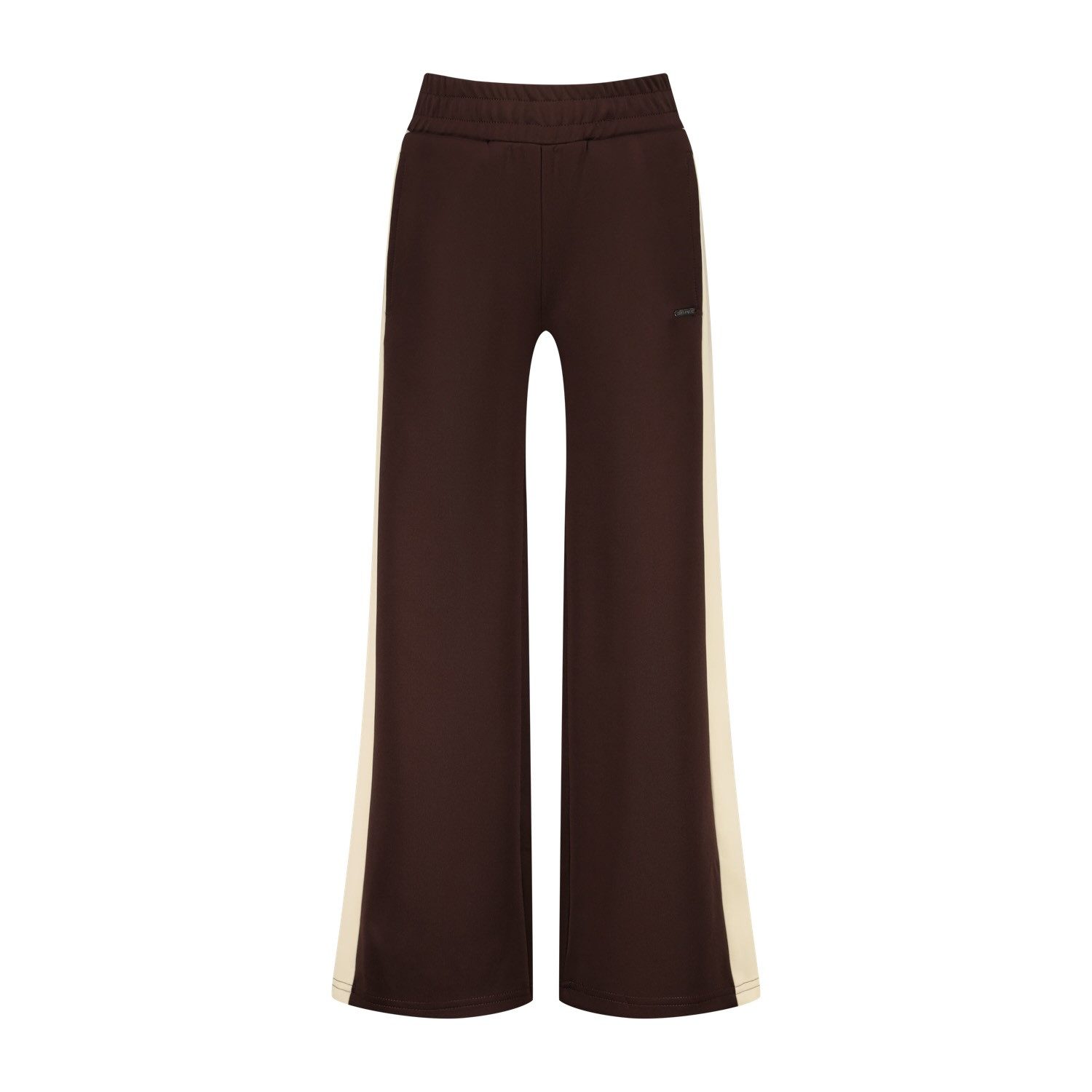 Raizzed Sweathose Sweathose Mädchen Wide Leg dunkelbraun mit Seitenstreifen