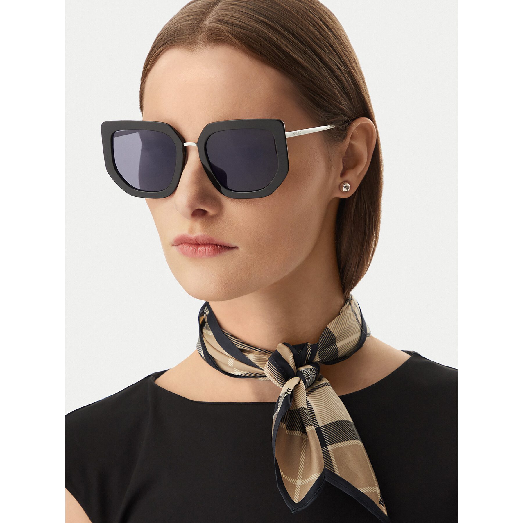 Nine West Sonnenbrille Nine West Damen-Sonnenbrille Schwarz