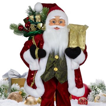 Christmas Paradise Weihnachtsmann Thoralf, 4 Größen (30-80cm) (Deko Figur, 1 St), rot-glitzer