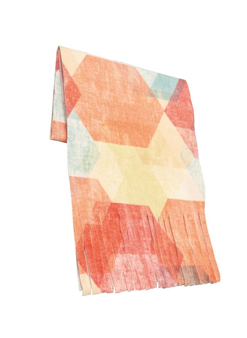 Trigema Fleeceschal TRIGEMA Fleece-Schal mit Allover-Print, (1-St)
