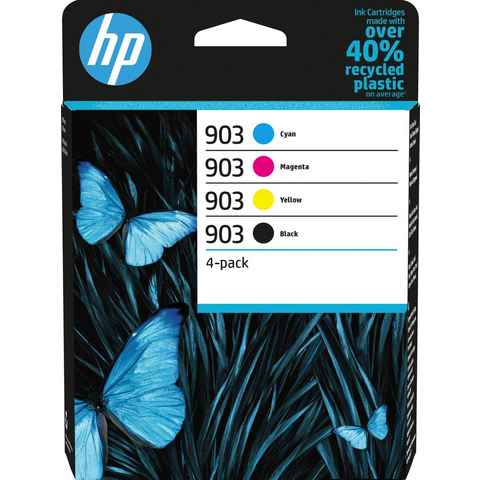 HP 903 4er-Pack Nachfülltinte (für HP, x, original HP Farbpatrone, Instant Ink, cyan/magenta/yellow/schwarz)