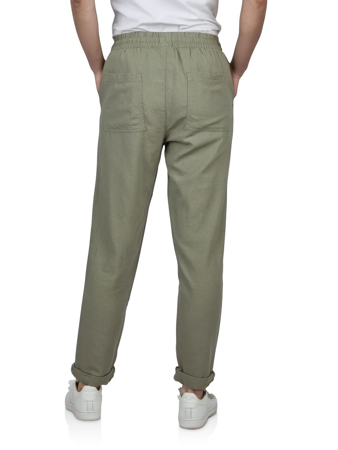 DENIMFY Chinohose Damen Leinenhose DFLinda Regular Fit Sommer Freizeithose mit Taschen
