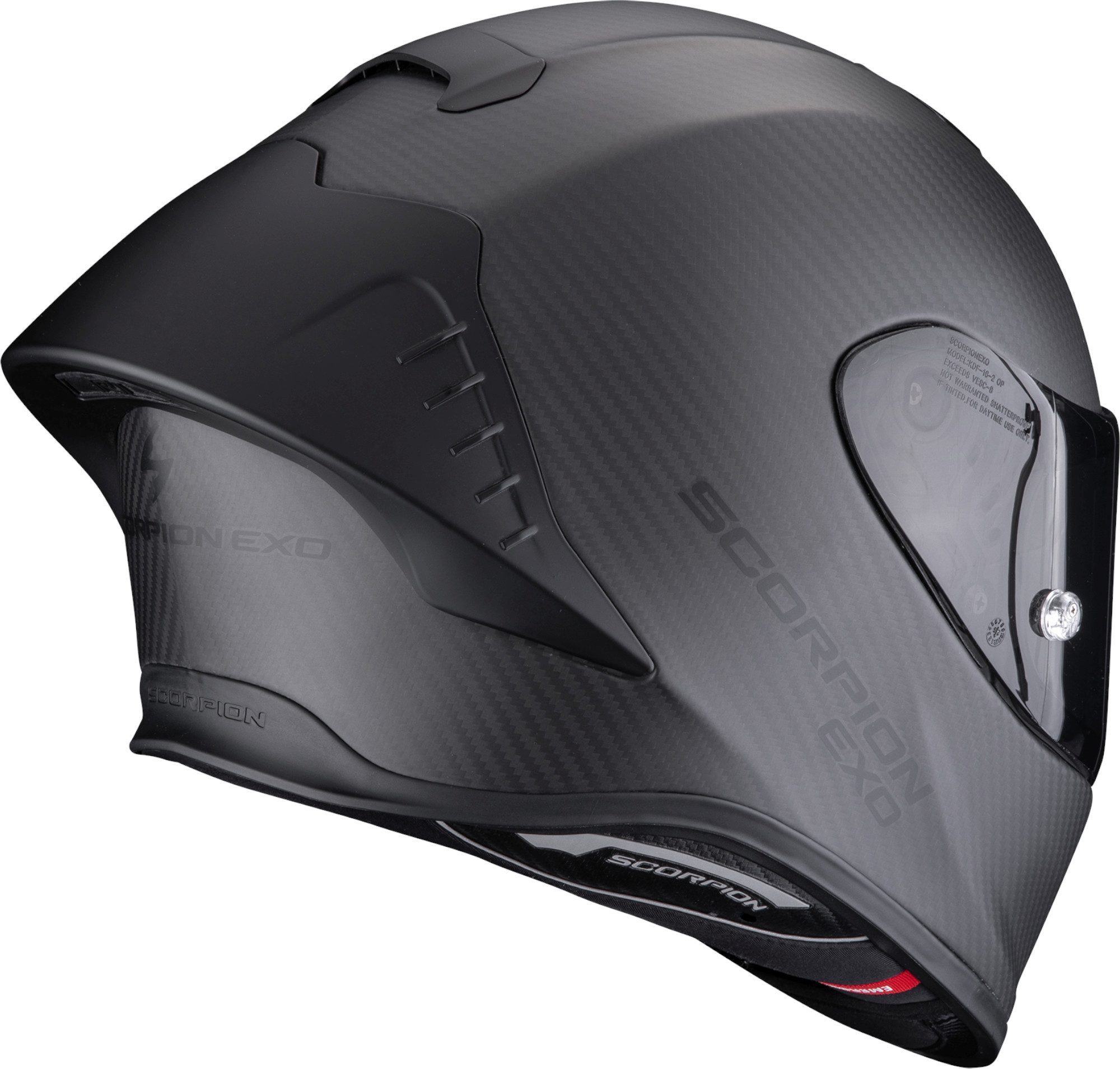 Scorpion Exo Motorradhelm EXO-R1 Evo II Carbon Air Helm, Notfallsystem-Polsterung (EQRS),geeignet für Brillenträger,Pinloc
