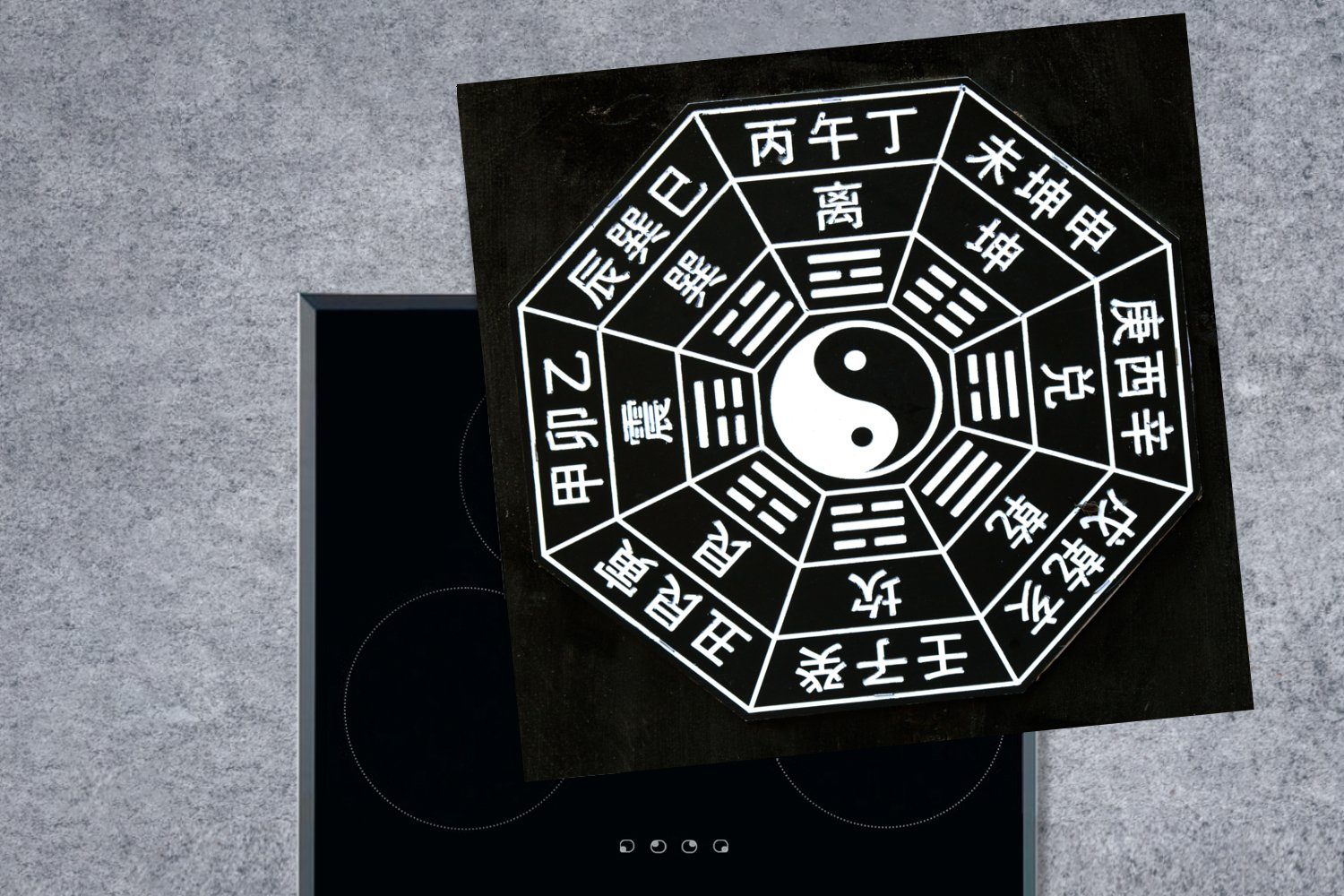 MuchoWow Herdblende-/Abdeckplatte Yin Taoismus, cm, Ceranfeldabdeckung, des Symbole Yang für küche 78x78 und tlg), (1 als Arbeitsplatte Vinyl