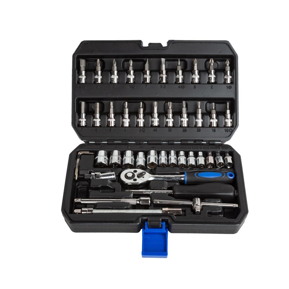 P & K Werkzeugset 46-teiliges Knarrenkasten-Set mit Knarre und Steckschlüss günstig online kaufen