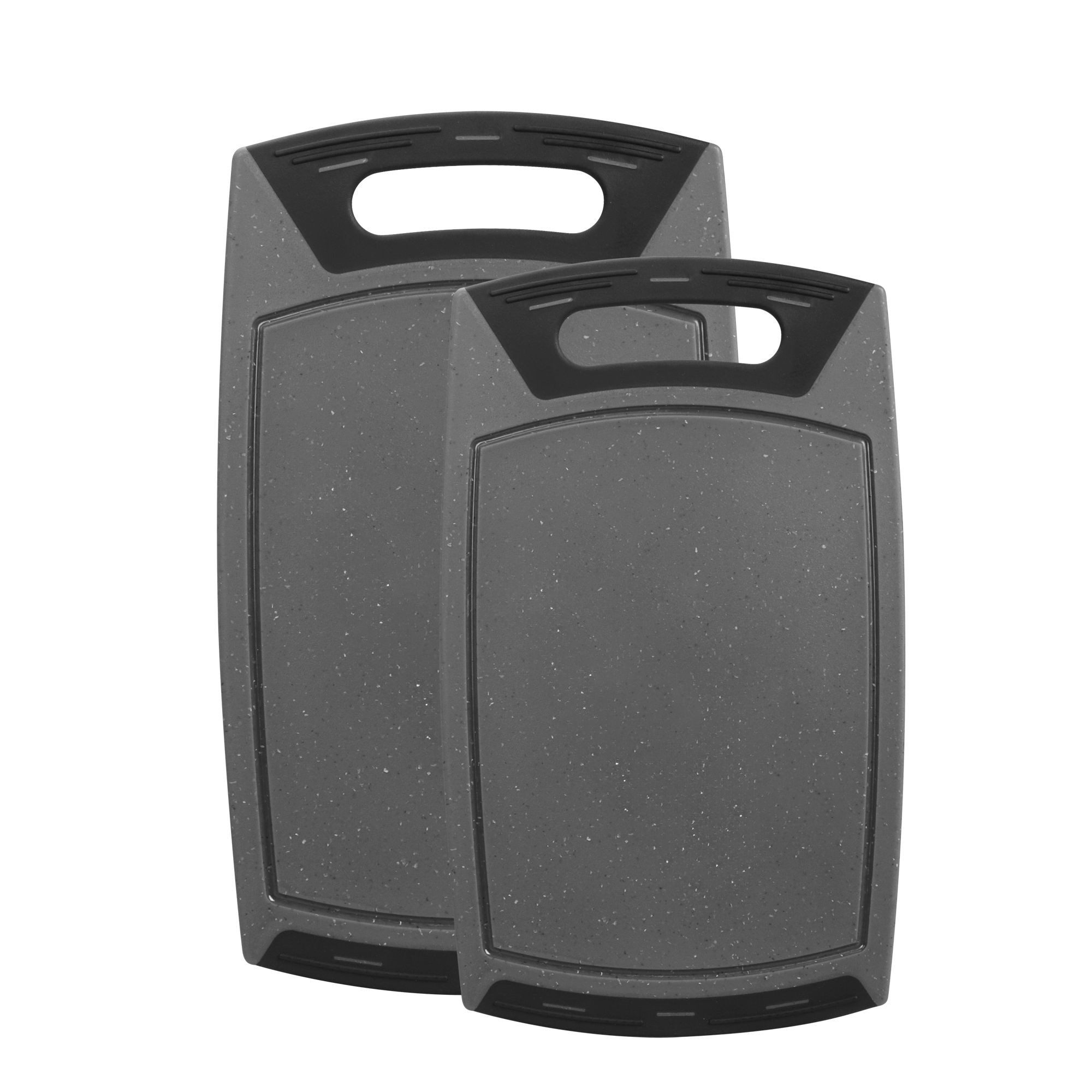 STONELINE Schneidebrett, PP / Kunststoff, (2-St), hygienisch, rutschfest, mit Saftrille und Soft-Arbeitsfläche