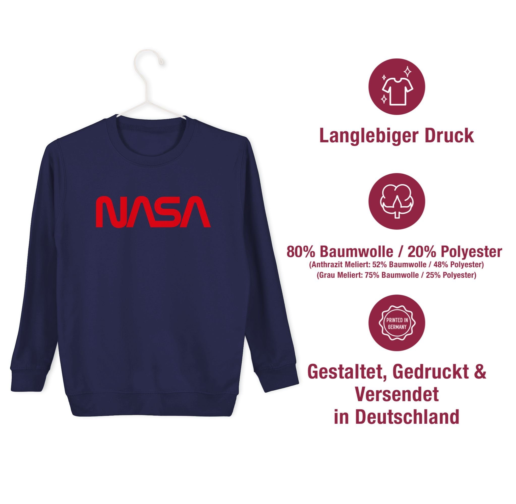 2 Sweatshirt Nasa Co Navy Astronaut Kinderkleidung Blau Weltraum Mondlandung Raumfahrt - Shirtracer und