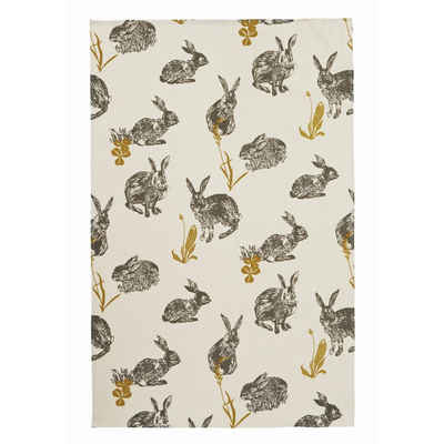 Ulster Weavers Geschirrtuch Block Print Rabbits, (1-tlg), perfekte Ergänzung für Ihre Küche, 100% Baumwolle, 48x74 cm