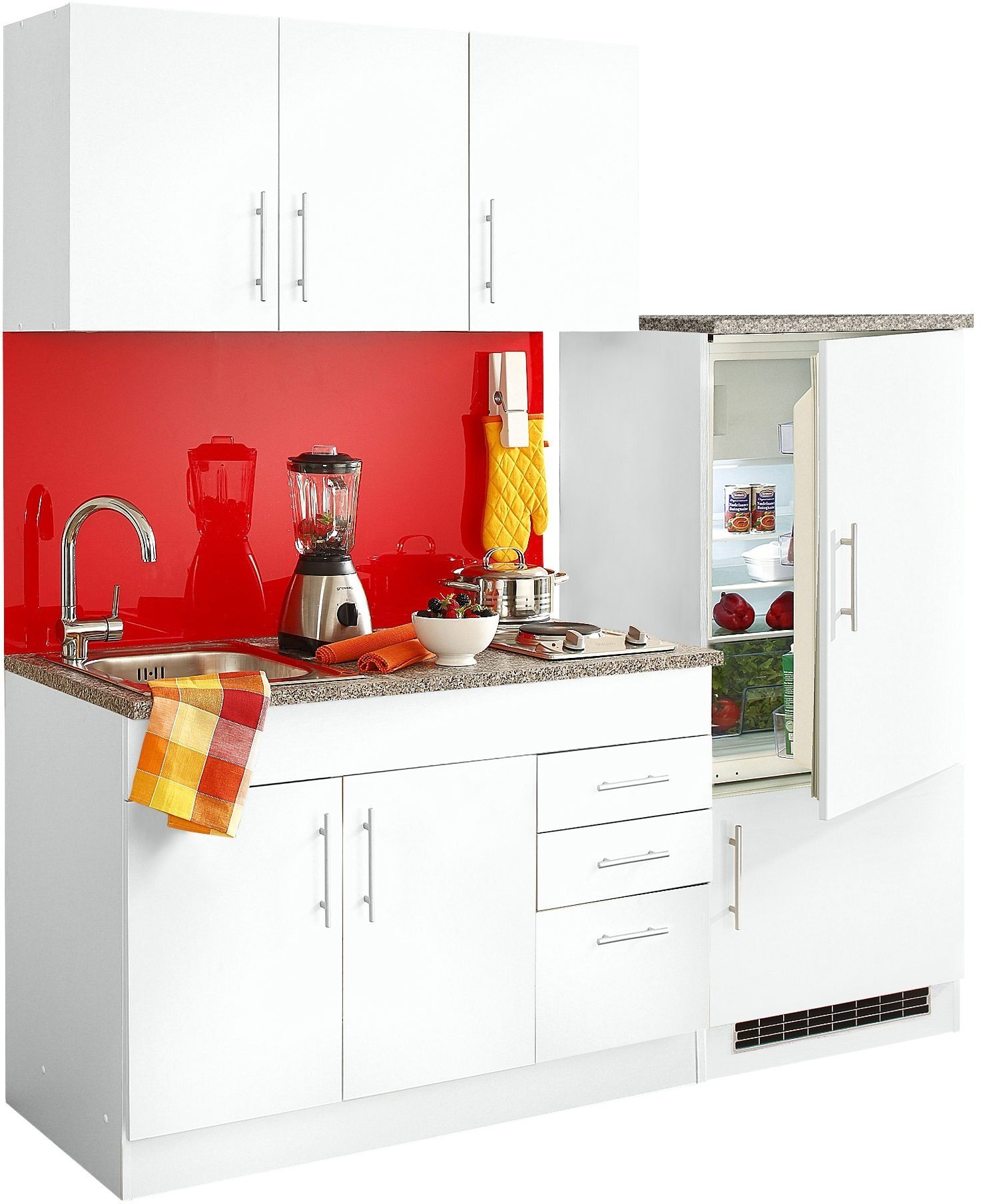 Küchenzeile Breite 4 Farbvarianten MÖBEL 2 von bei Hochglanz-Fronten cm, 180 E-Geräten, mit HELD MDF Toledo,
