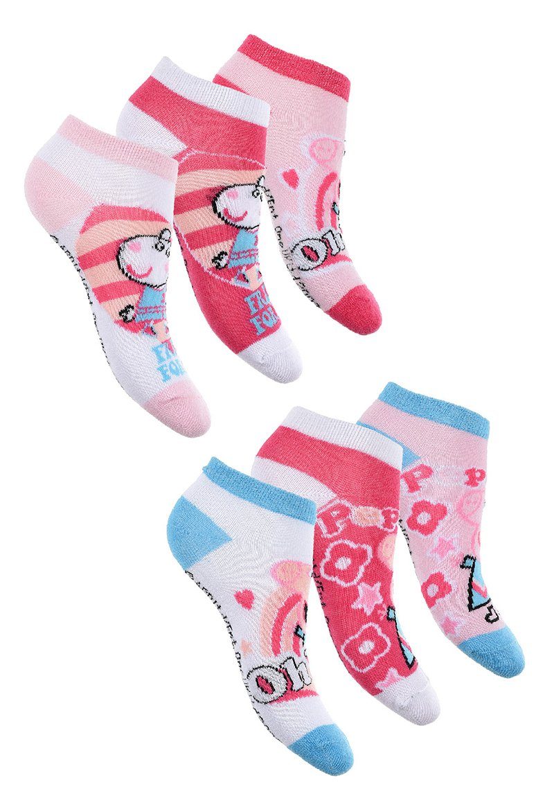 Peppa Pig Sneakersocken Peppa Wutz Kinder Mädchen Söckchen (6-Paar) mit unterschiedlichen Designs