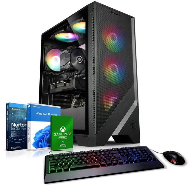 Kiebel Cobra Gaming-PC (AMD Ryzen 5 AMD Ryzen 5 5500, RTX 3050, 16 GB RAM, 500 GB SSD, Luftkühlung, ARGB-Beleuchtung, WLAN)