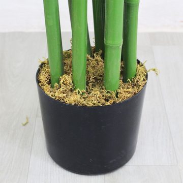 Kunstbambus Bambus Kunstbaum Kunstpflanze Künstliche Pflanze mit Echtholz 210 cm, Decovego