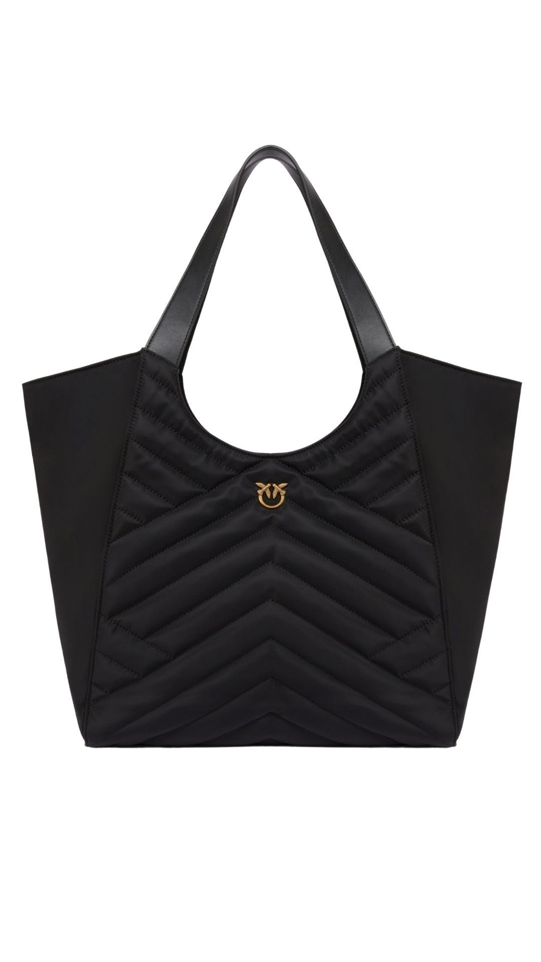 Borsa Shopper Pinko In Denim Con Ricamo Logo E Paillettes, 101964A17T, Chiusura A Bottone