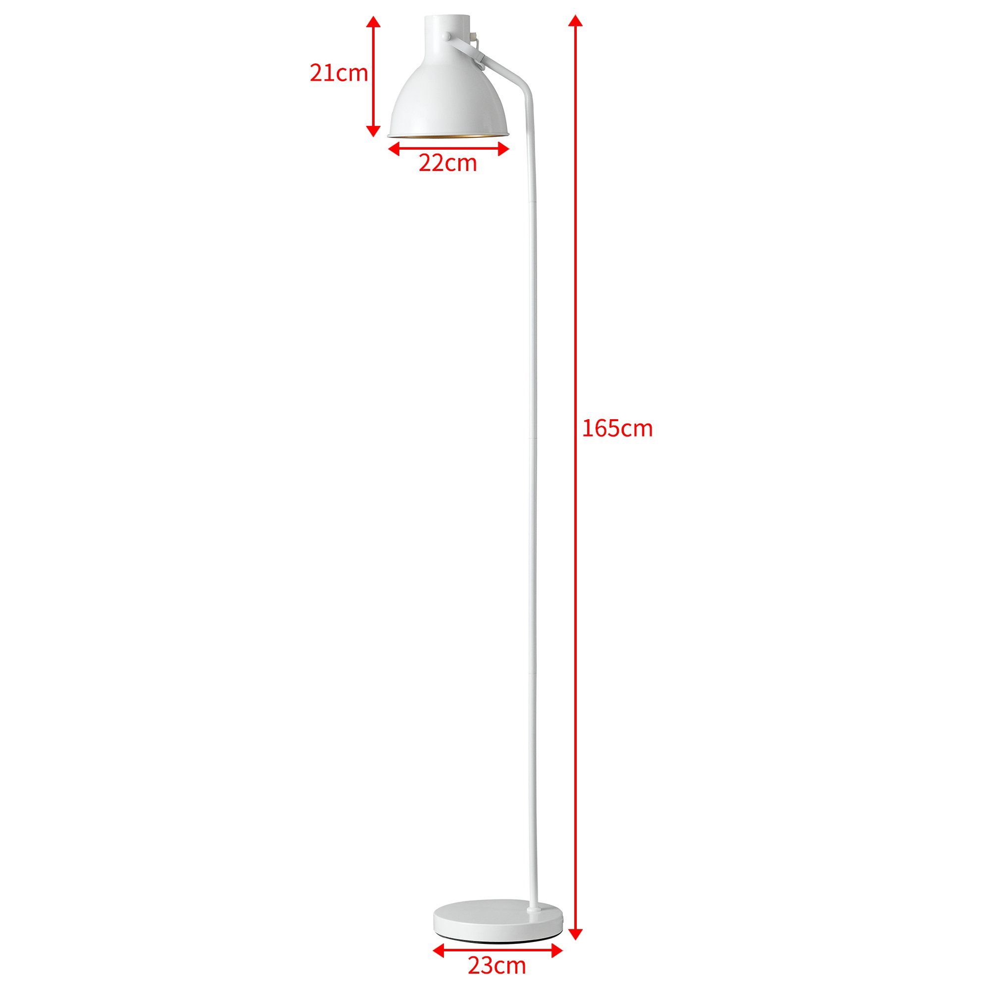 lux.pro Stehlampe, ohne Leuchtmittel, Metall Weiß Stehleuchte Hausleuchte verstellbare »Belfast«