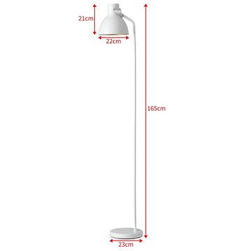 lux.pro Stehlampe, ohne Leuchtmittel, »Belfast« verstellbare Stehleuchte Hausleuchte Metall Weiß