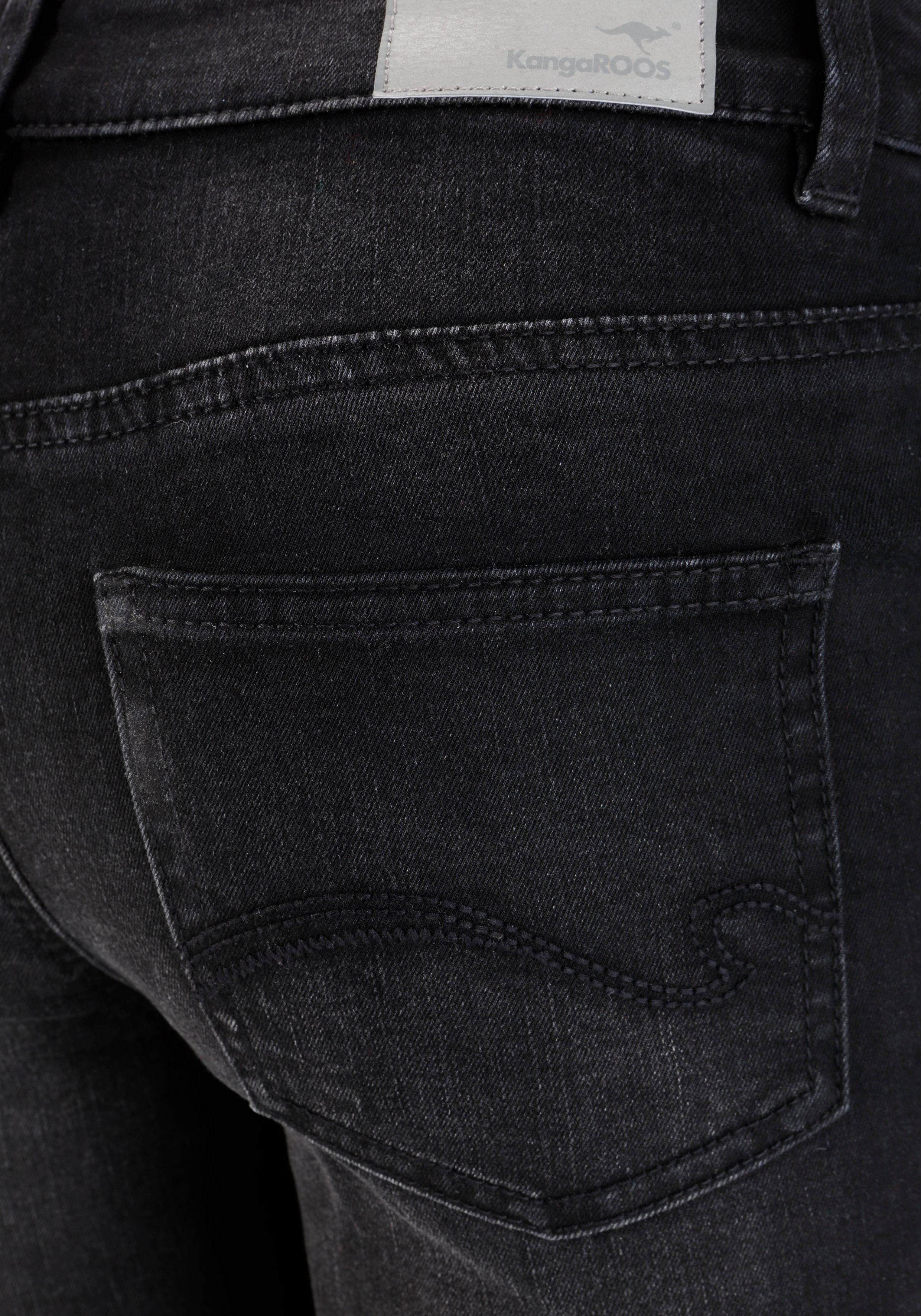 SUPER RISE KangaROOS used-Effekt 5-Pocket-Jeans HIGH black-used SKINNY mit