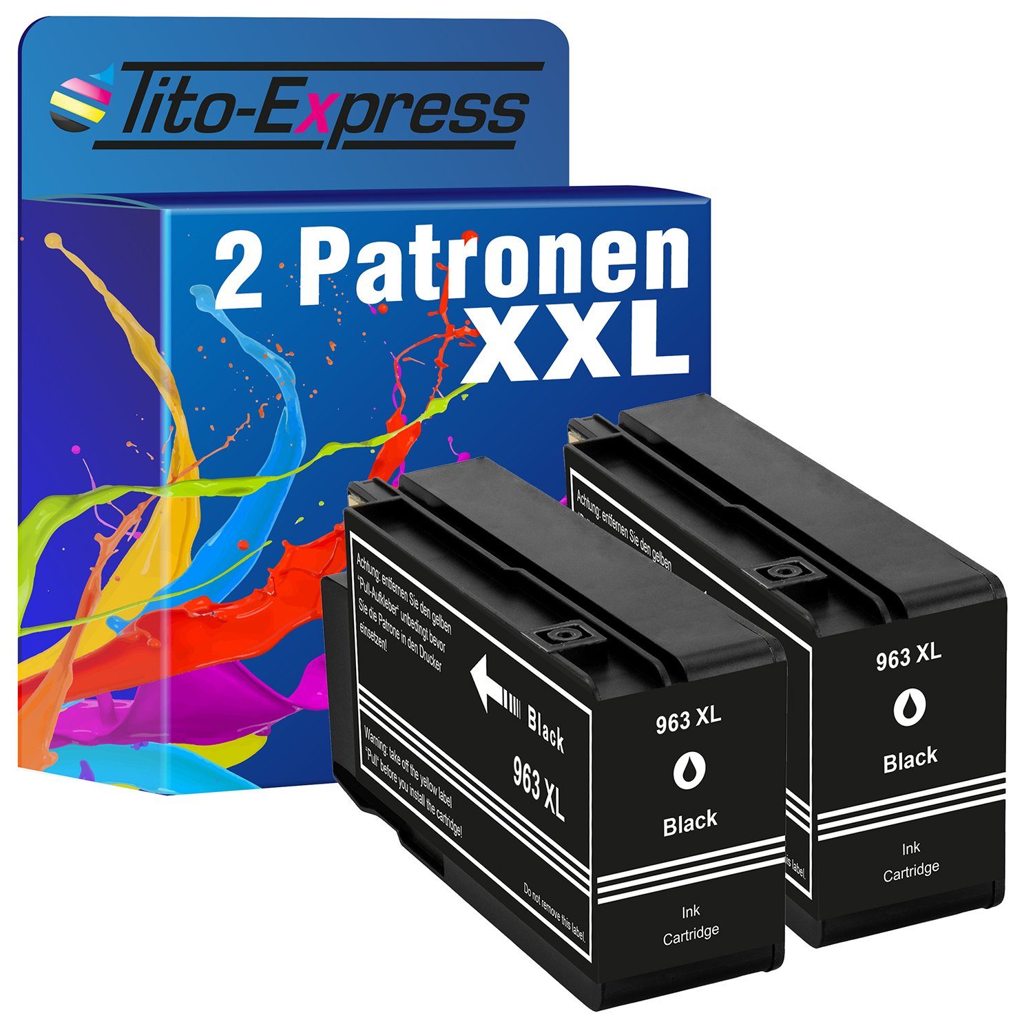 Tito-Express 2er Set ersetzt HP 963 XL HP 963XL HP963XL Black Tintenpatrone (Doppelpack, für HP Officejet Pro 9010 9012 9020 9014 9022 9025 9019 9016 9015 9018)
