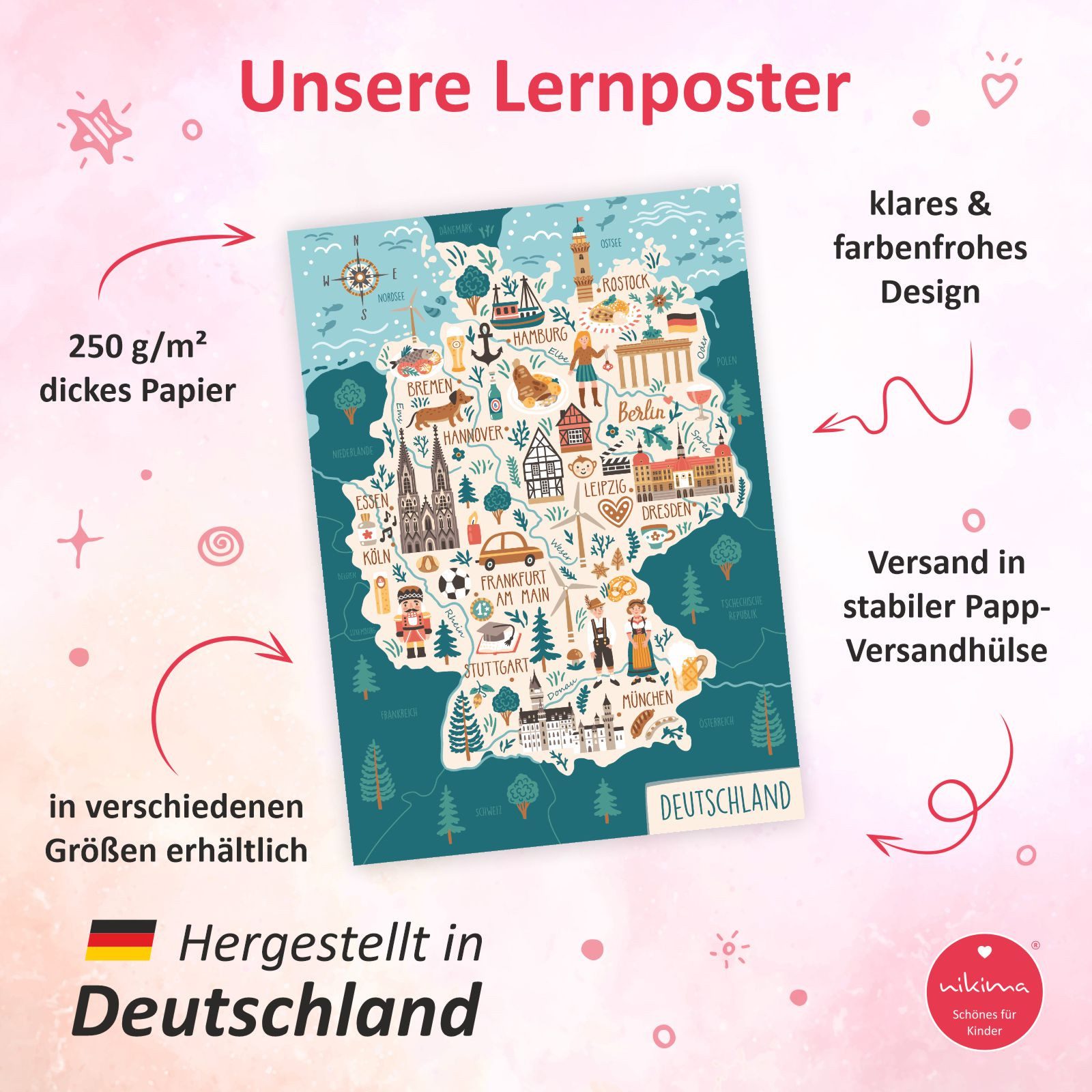 nikima Poster Deutschland, Deutschland, Kinder Lernposter günstig online kaufen
