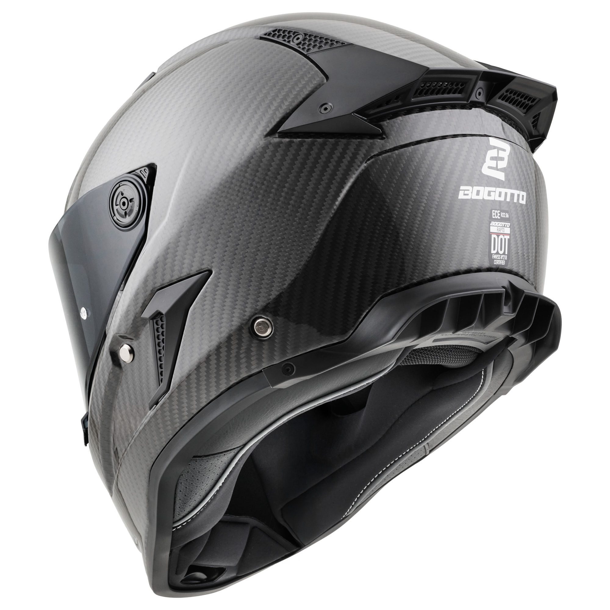Bogotto Motorradhelm Rapto Carbon Helm, Vorbereitet Für Kommunikationssystem,geeignet Brillenträger,vorbe