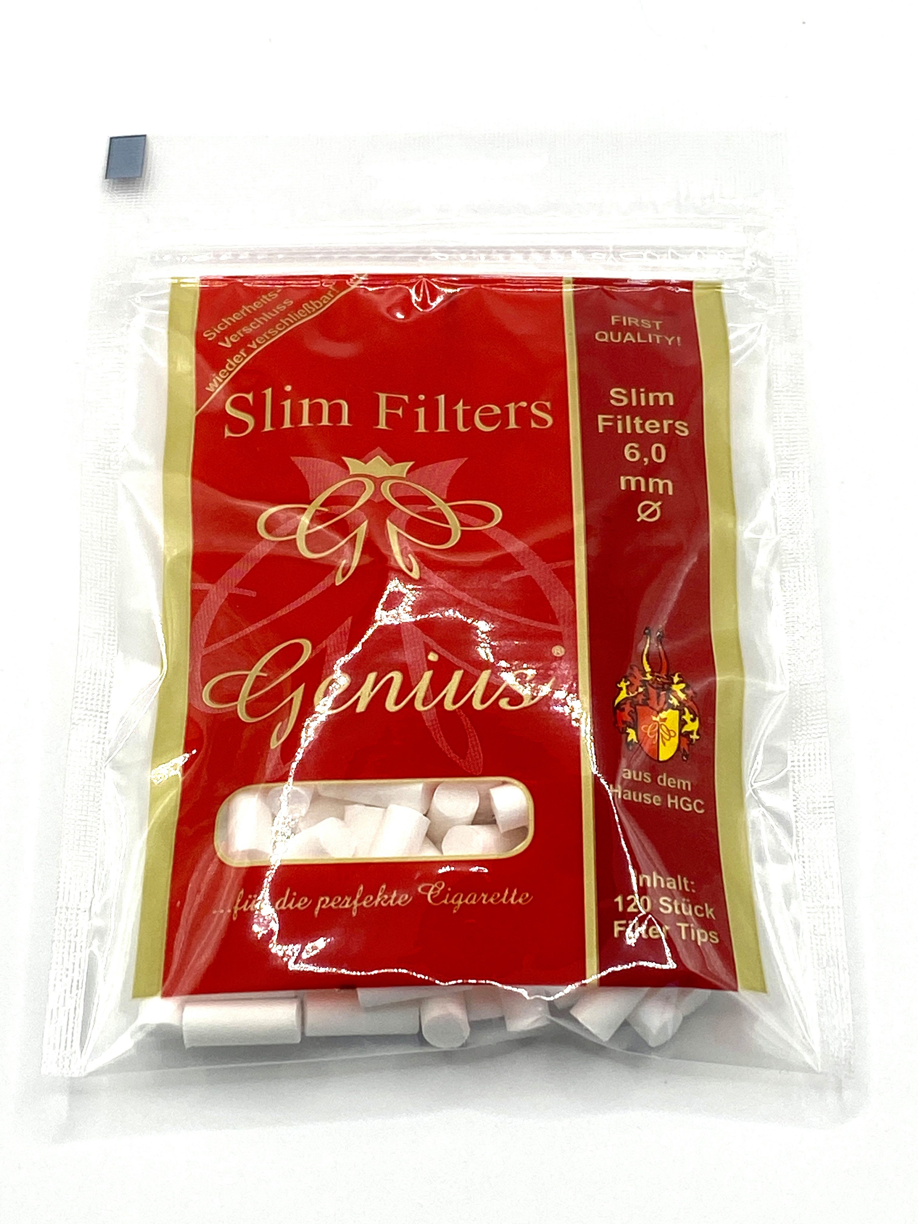 meytrade Filter-Set Genius Zigaretten Slim Filter 6mm 5x 120 Stück, 600 Slim Filter 6mm Durchmesser