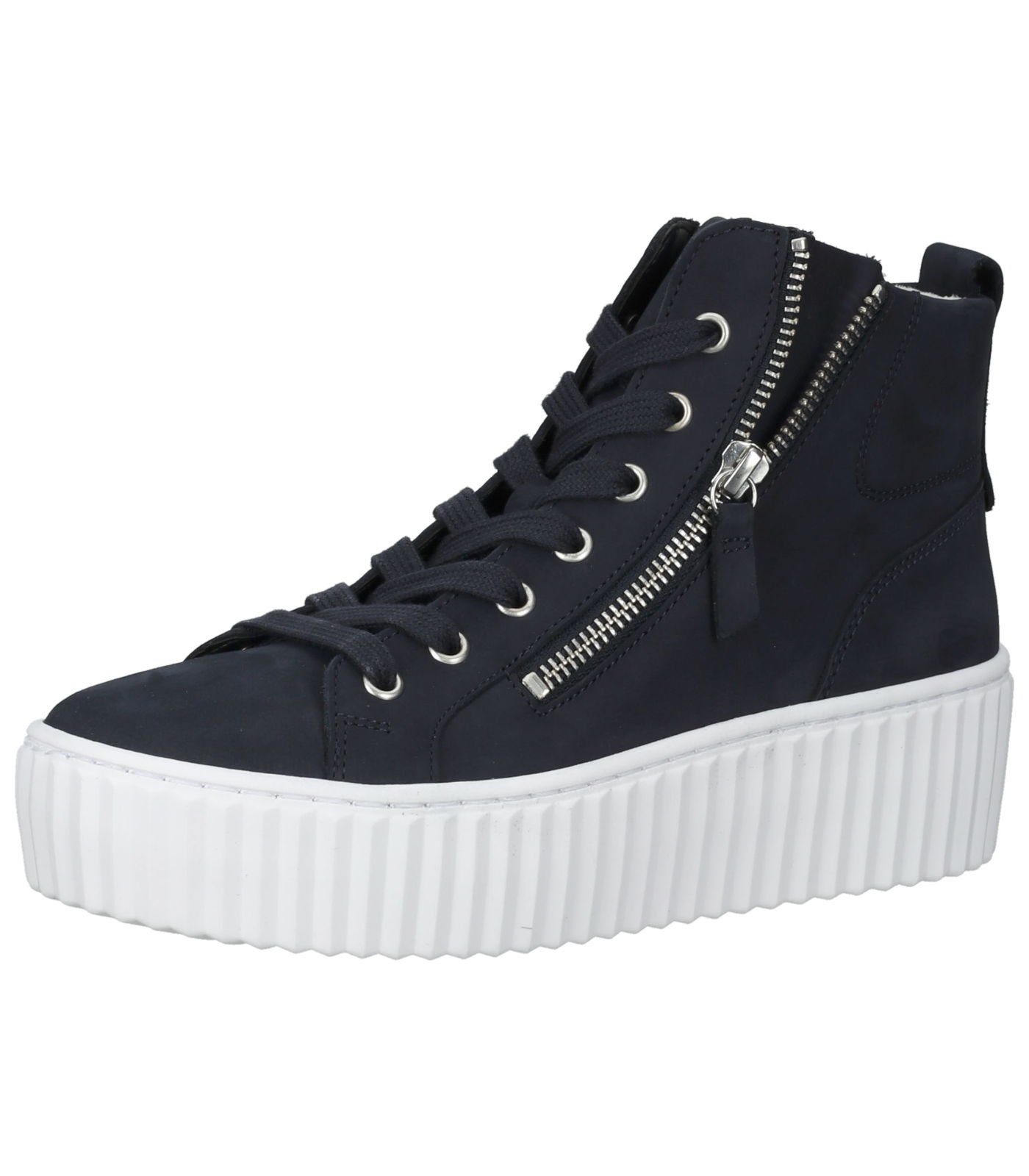 Dunkelblau Nubukleder Sneaker Gabor Plateausneaker