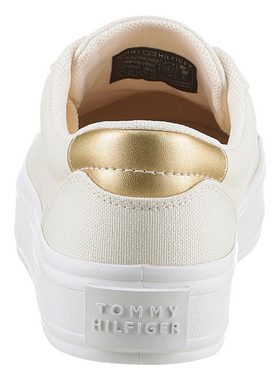 Tommy Hilfiger ESSENTIAL VULC CANVAS SNEAKER Plateausneaker Kontrastbesatz in Metallicoptik, Freizeitschuh, Halbschuh, Schnürschuh