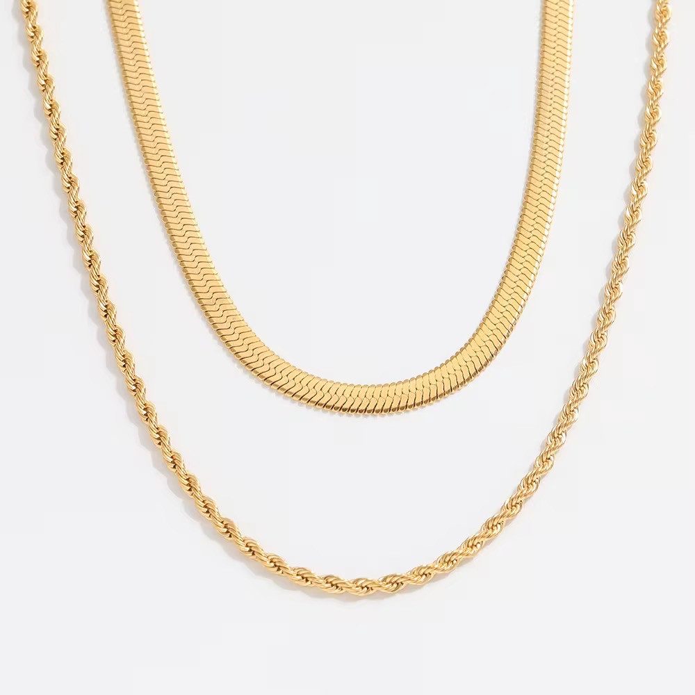 Schlangenkette Moderne Layering Halskette 45cm Wasserfest