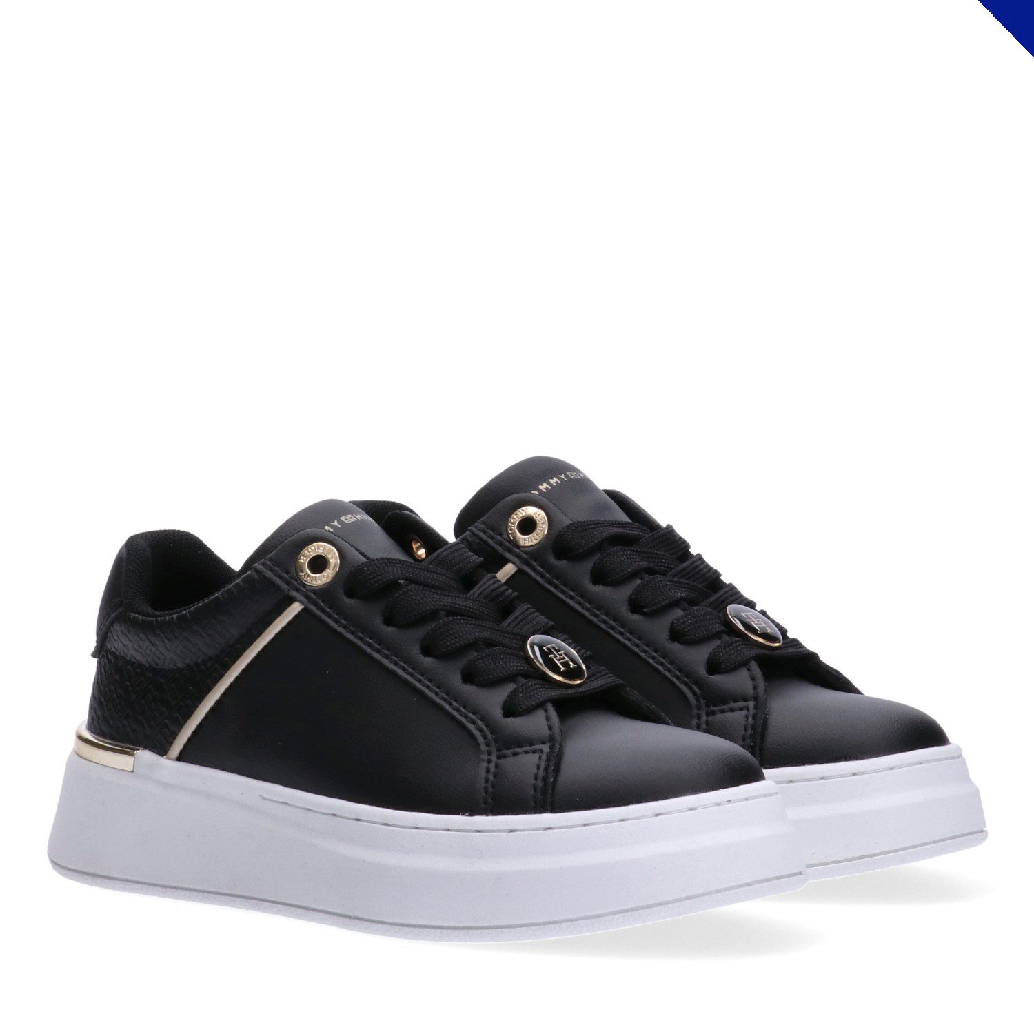 Tommy Hilfiger Sneaker Freizeitschuh, Halbschuh, Schnürer mit goldfarbenen Details