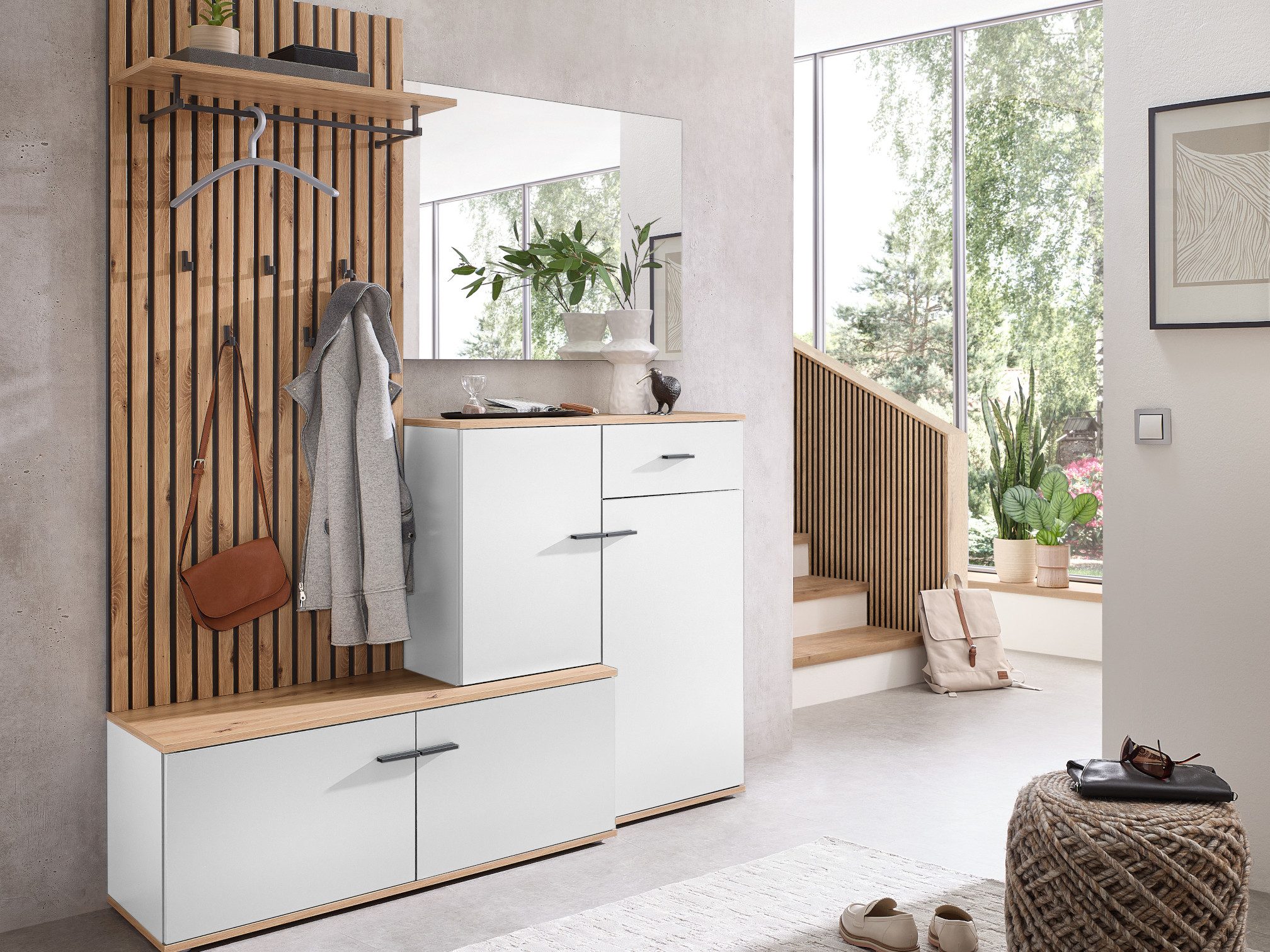 moebel-dich-auf Garderoben-Set COMO, (in anthrazit oder weiß / Artisan Eiche Nb)