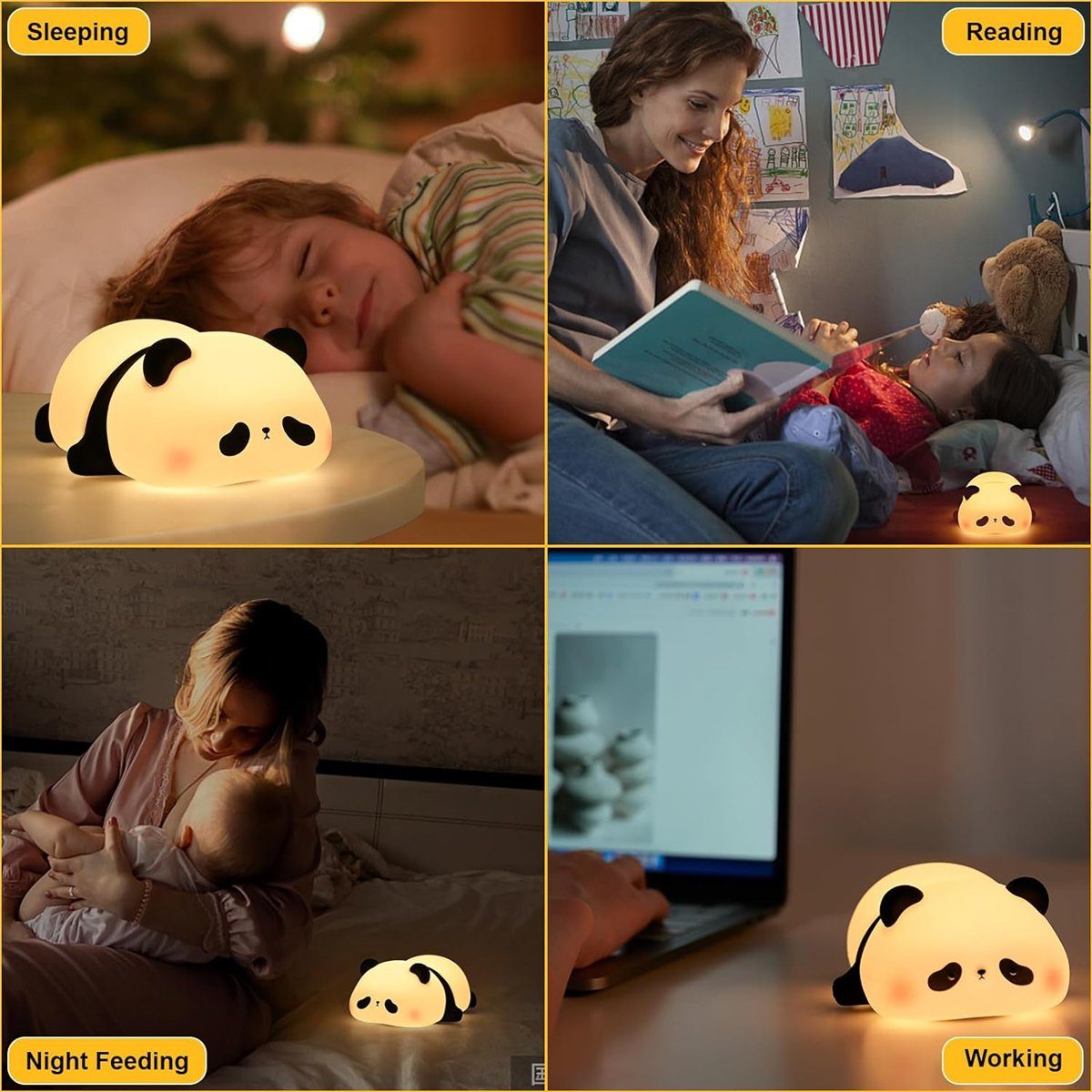 Timer-Touch-Steuerung Nachtlicht LED K&B Kinder mit für LED-Panda-Nachtlicht