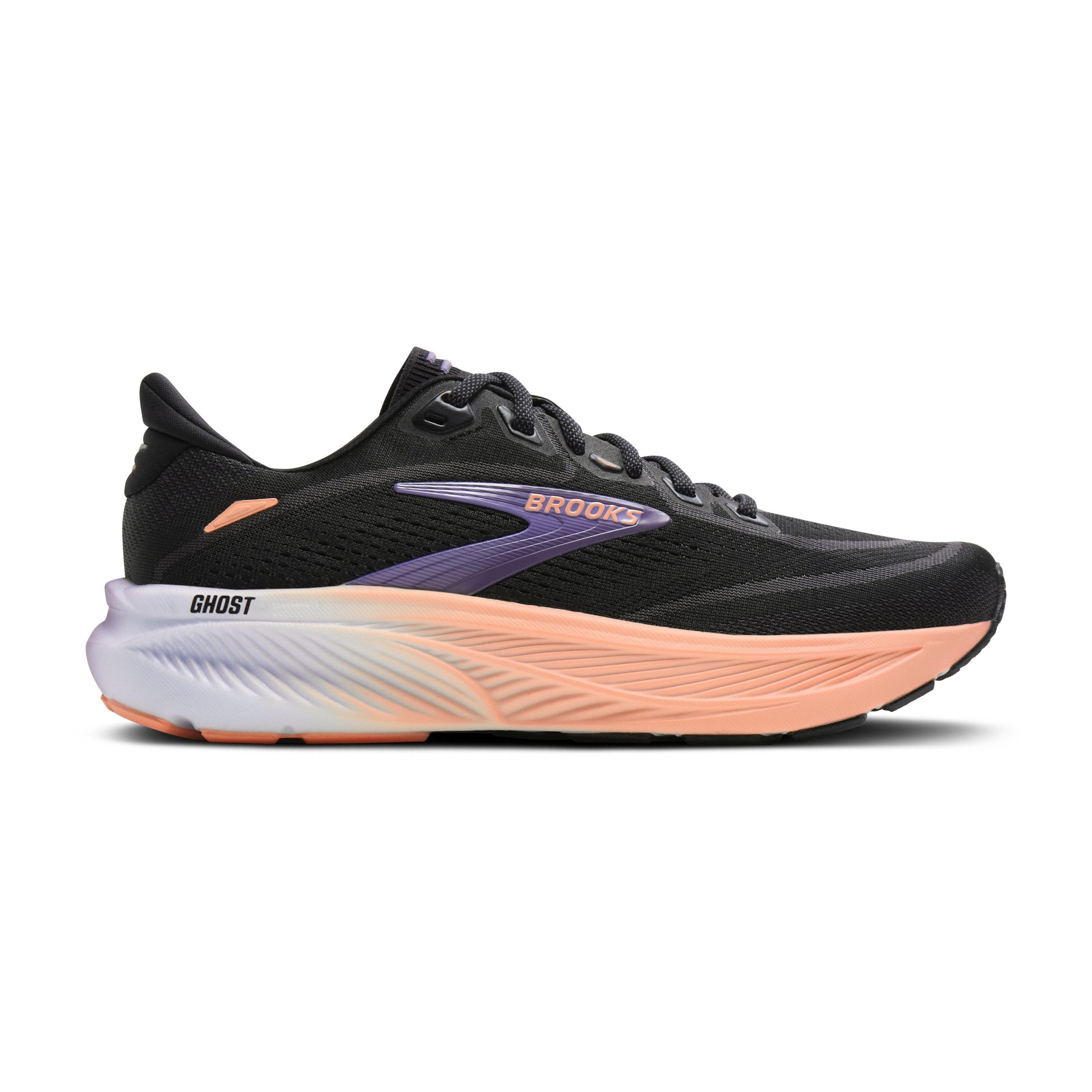 Brooks Ghost 18 Black/Mulled Grape/Peach Laufschuh