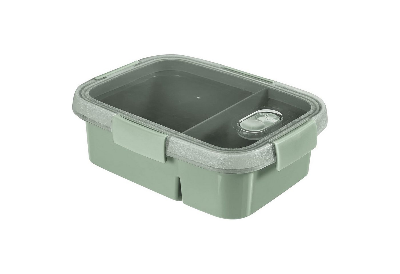 Curver Lunchbox DUAL Smart To Go Eco Line Lebensmittelbehälter, Polypropylen, Auslaufsicherer Deckel, Ventil im Deckel, zwei Fächer 0,6L + 0,3L