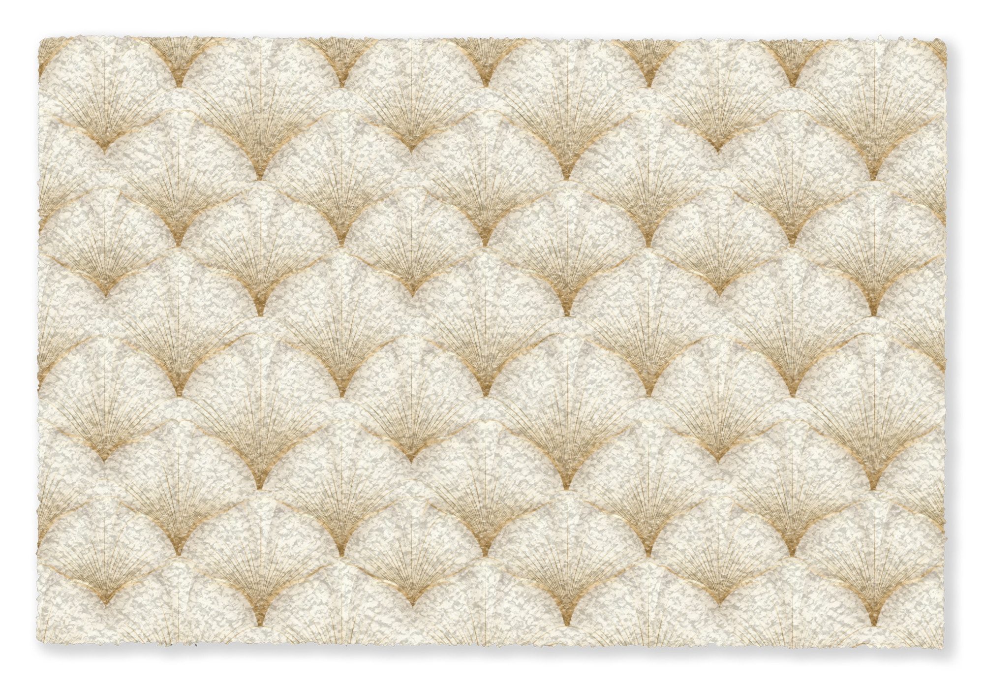MuchoWow Fußmatte Fächer - Motiv - Gold, Rechteckig, innen Schmutzfangmatte, Tür, Schmutzfänger Flur, Teppich 60x40 cm