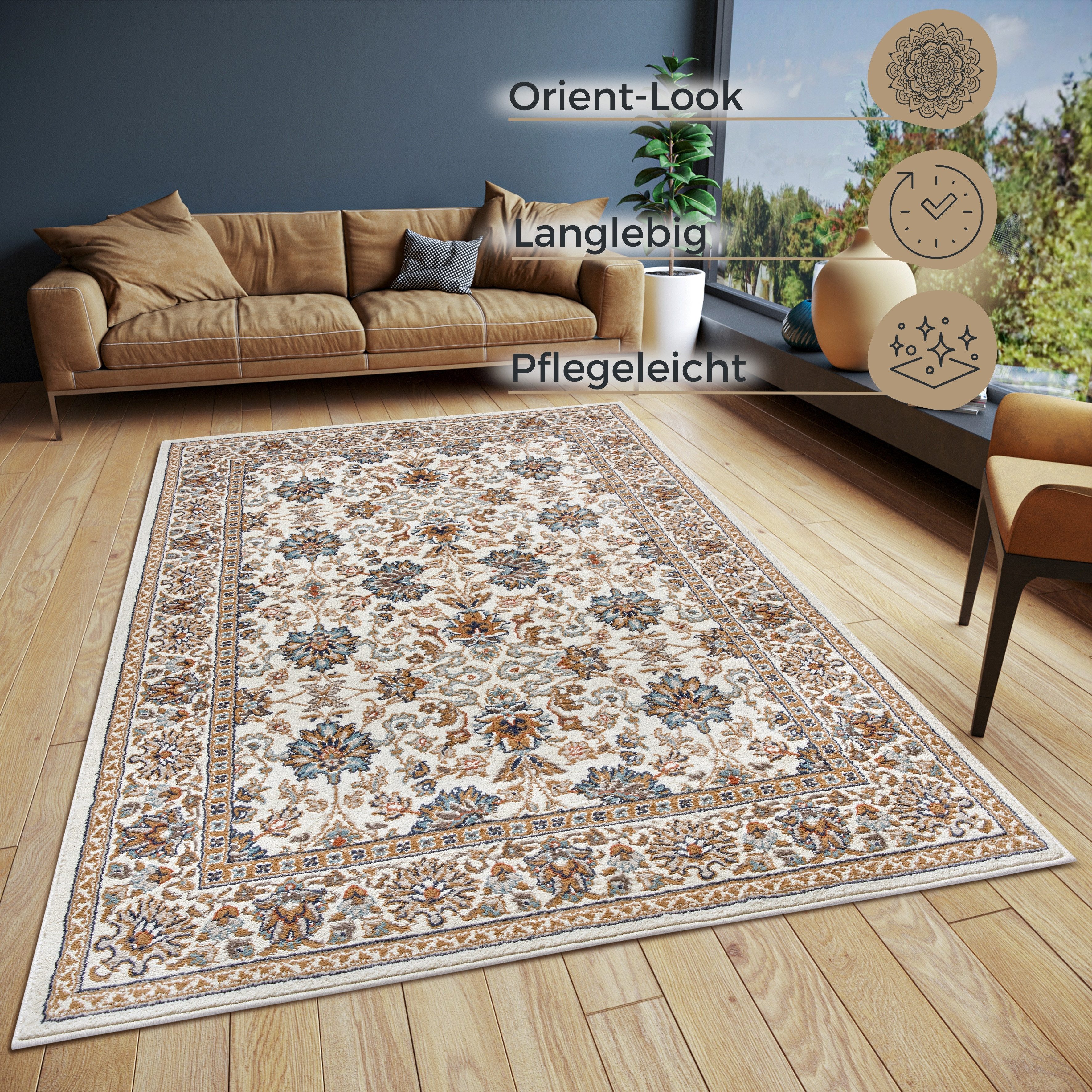 HANSE Home Teppich Saraceni, rechteckig, Höhe: 8 mm, Läufer, Orientalisch, Kurzflor, Wohnzimmer, Schlafzimmer, Esszimmer