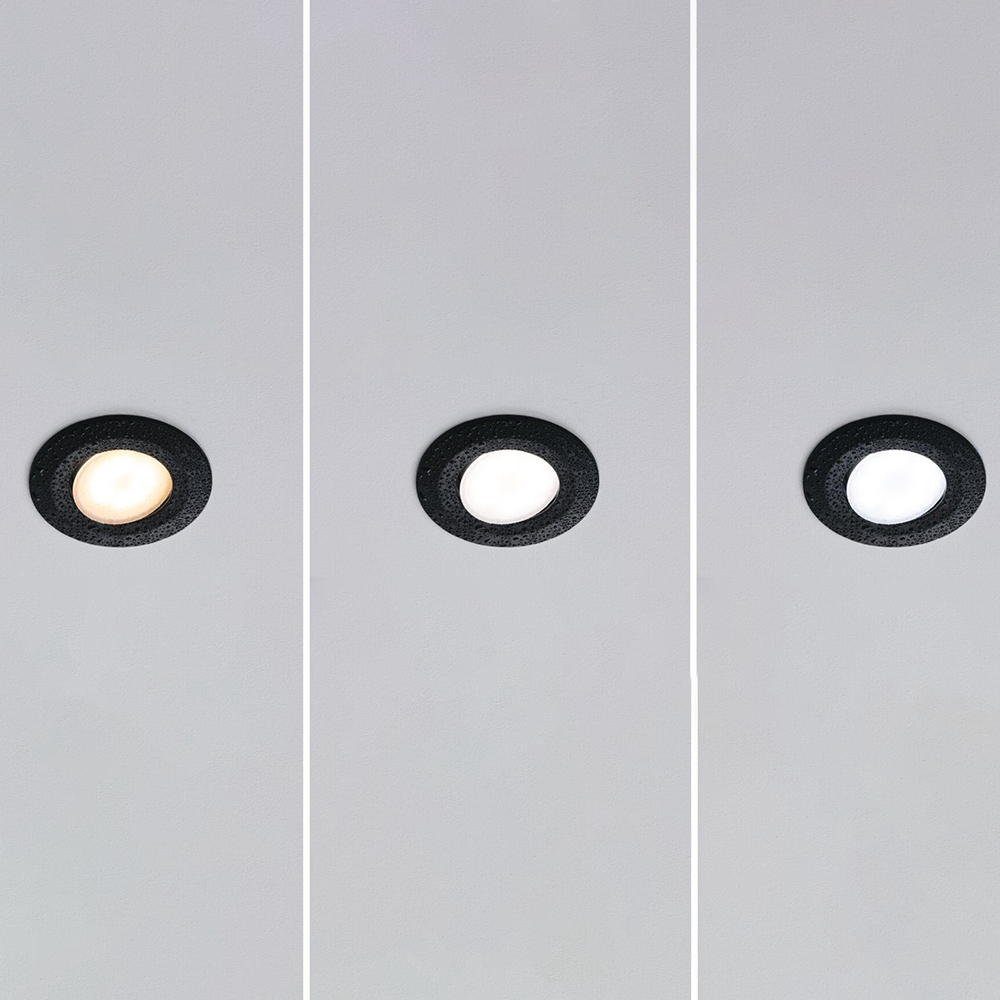 Paulmann LED Einbauleuchte LED Einbaustrahler Calla in Schwarz-matt 3x 5,5W  1290lm IP65, keine Angabe, Leuchtmittel enthalten: Ja, fest verbaut, LED,  warmweiss, Einbaustrahler, Einbauleuchte