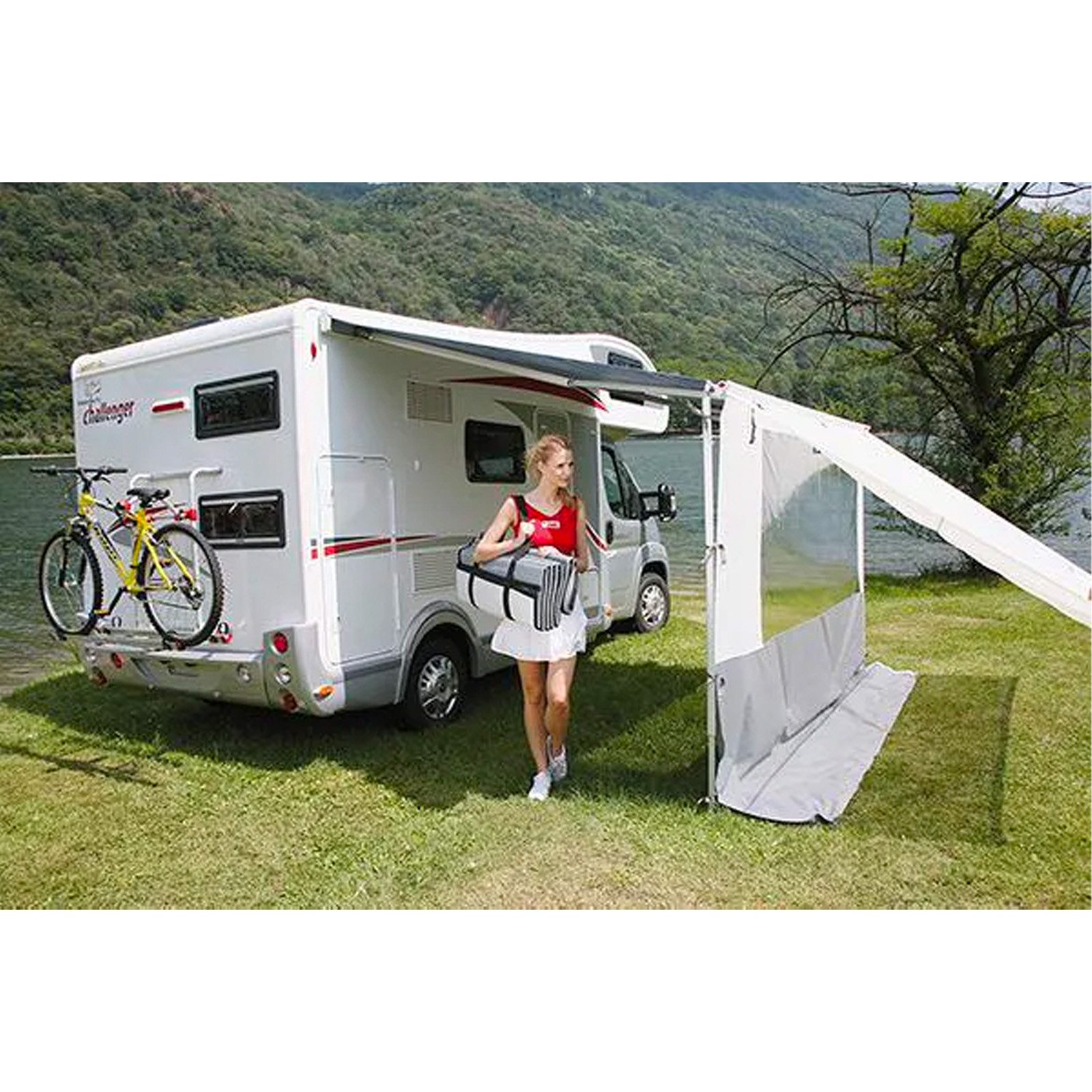 Fiamma Vorzelt Vorzeltteppich Patio-Mat 340 Markisenteppich 3,4x2,5m Hellgrau Camping