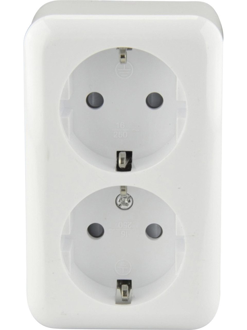 UNITEC Gips-Kalk-Putz Unitec Doppelsteckdose Aufputz weiß, Serie