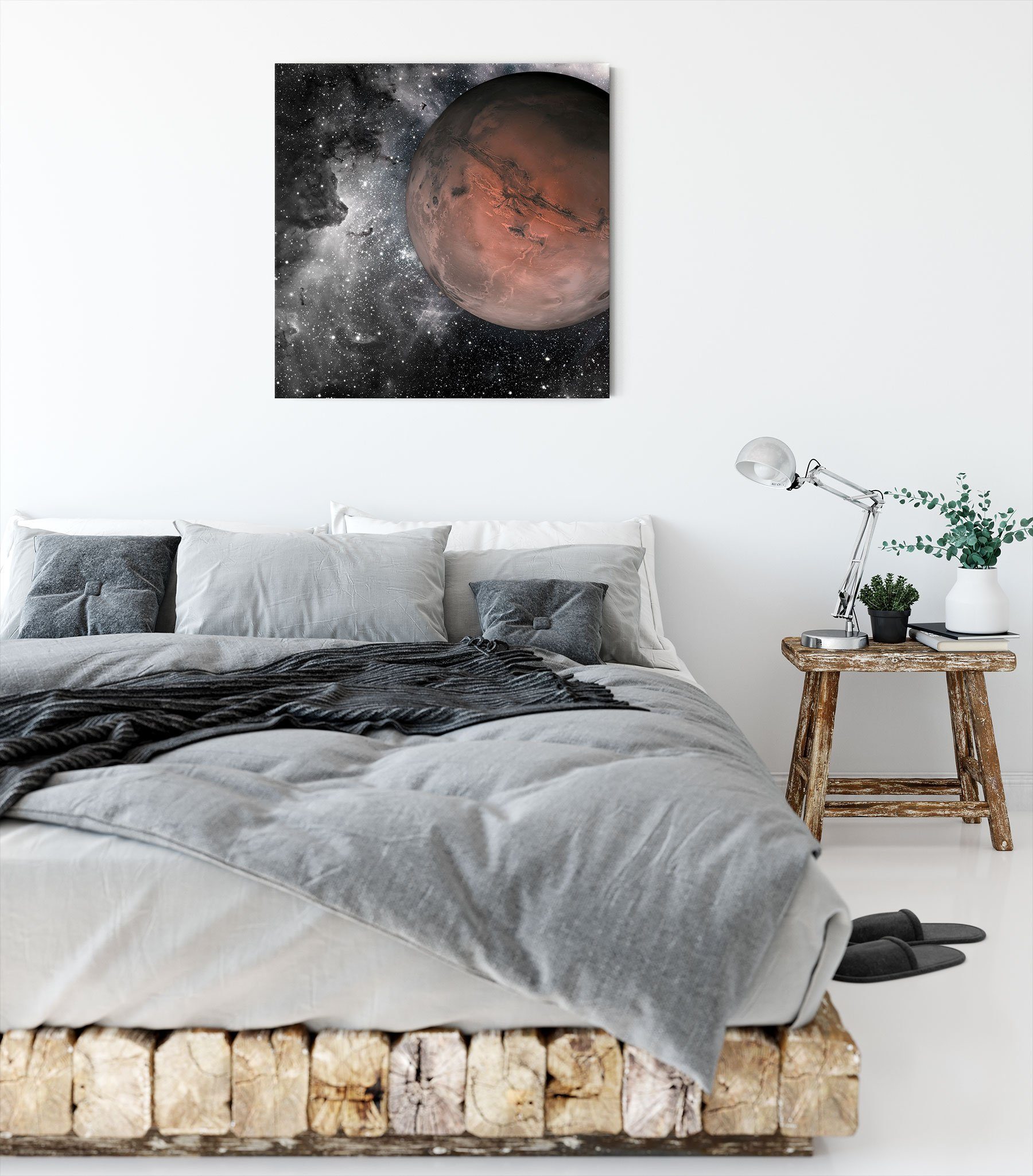 (1 bespannt, im Mars Leinwandbild Weltall, fertig Leinwandbild Mars Zackenaufhänger Weltall inkl. Pixxprint im St),
