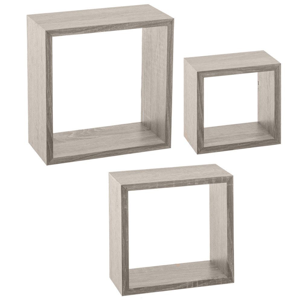 Atmosphera Créateur d'intérieur Wandregal Wandregal mit Garderobenhaken, Cube X3 Beton Gris