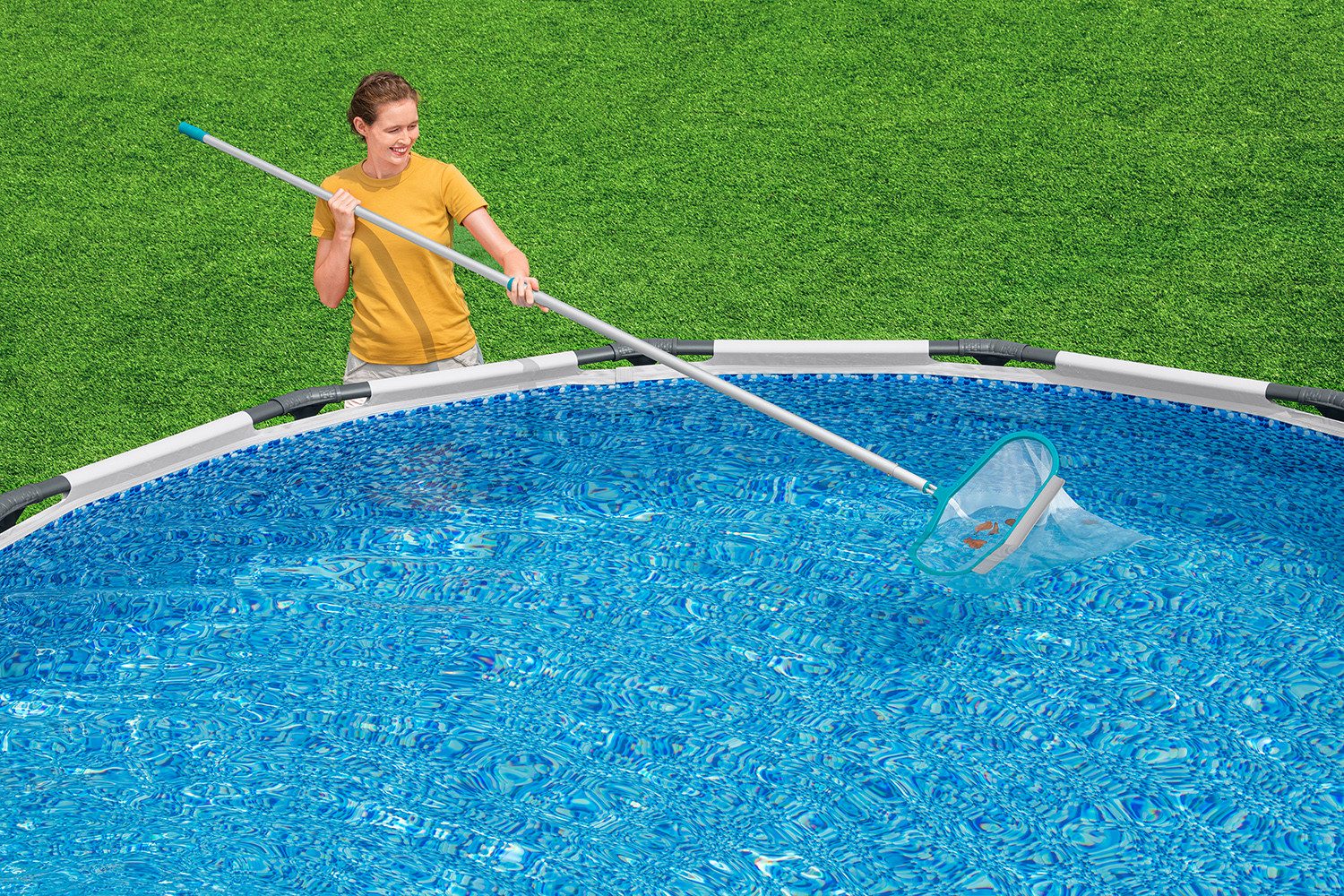 Bestway Kescher AquaNet™ Deluxe (Packung, 1-St., für Teleskopstangen (30 mm, nicht enthalten), 50 x 48 x 2,8 cm