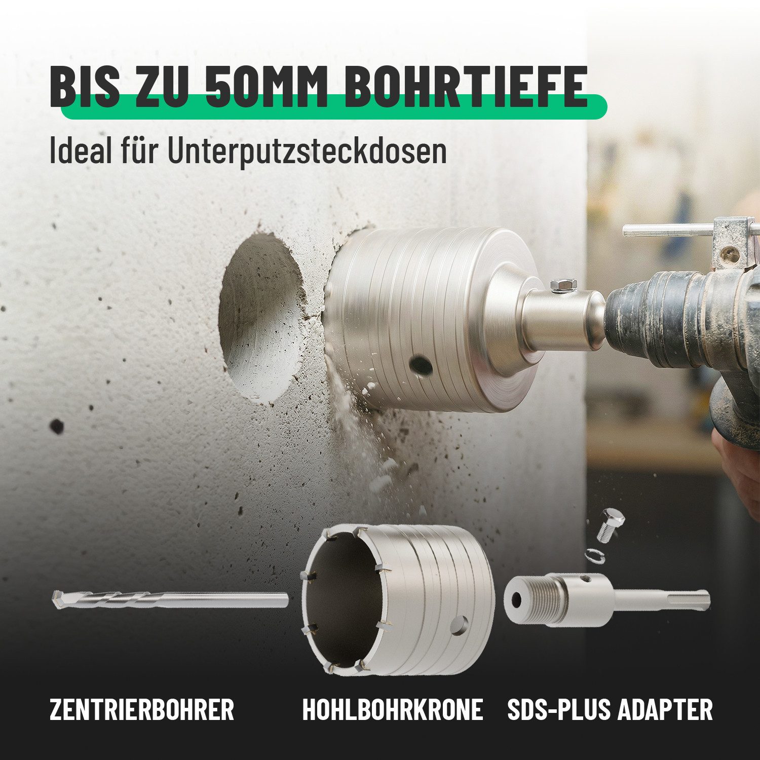 greate. Hohlbohrkrone Bohrkrone 68mm SDS Plus mit Zentrierbohrer - Dosenboh günstig online kaufen