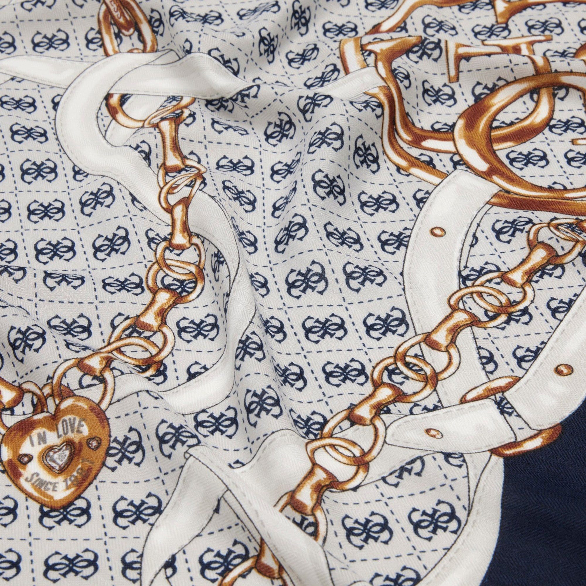 Guess Schal Noelle Printed Kefiah - Tuch 130x130 cm (blue) günstig online kaufen