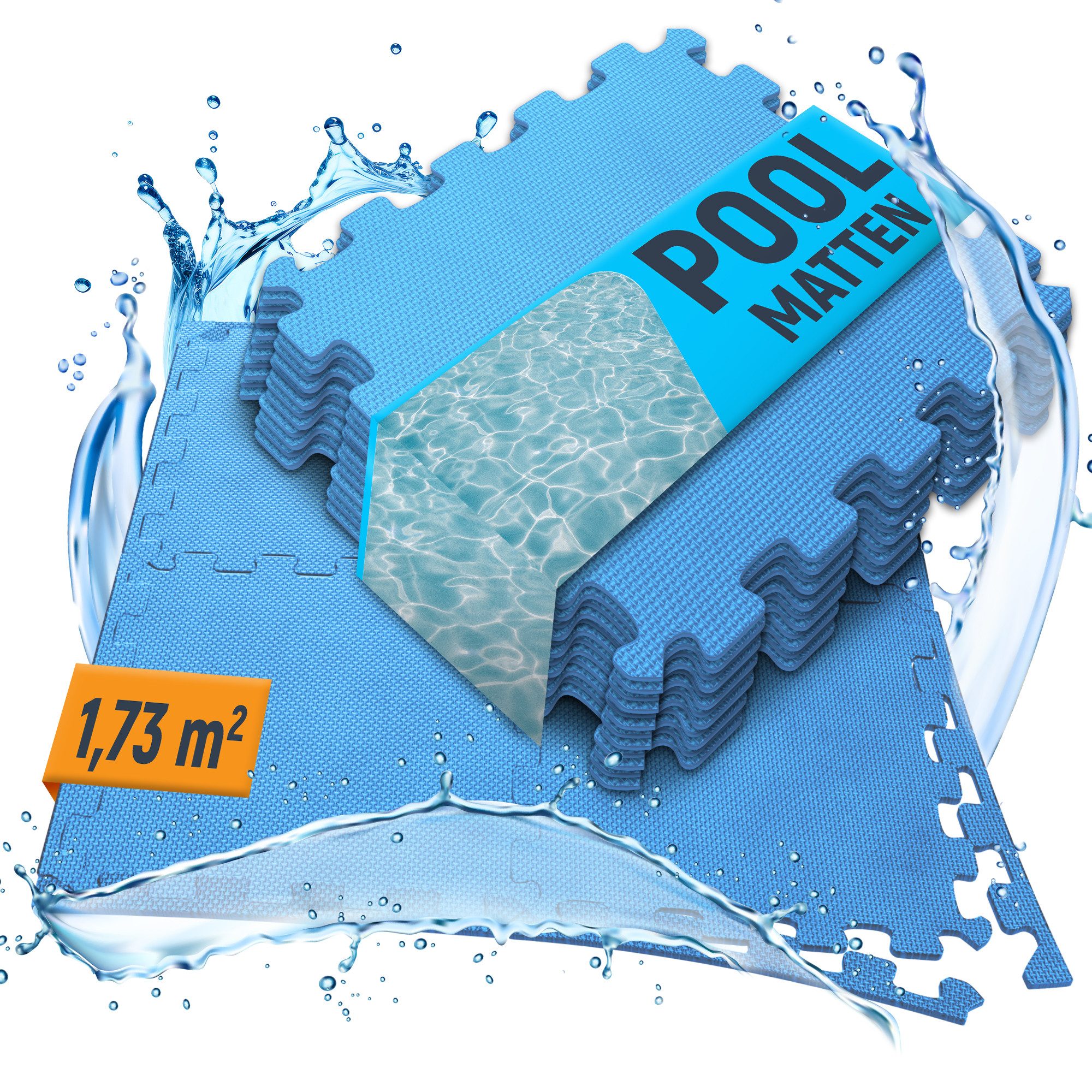 NEOLYMP Whirlpoolmatte Robuste Bodenschutzmatte - Fitness - Schutzmatte Boden - Fitnessmatte, (18 Puzzlestücke inkl. Randteile, 18 Schutzmatten Pool inklusive Randstücke - Puzzletechnik Poolboden), Schützt deinen Pool, EVA Matte, Studioqualität, Anti-Rutsch, Pool