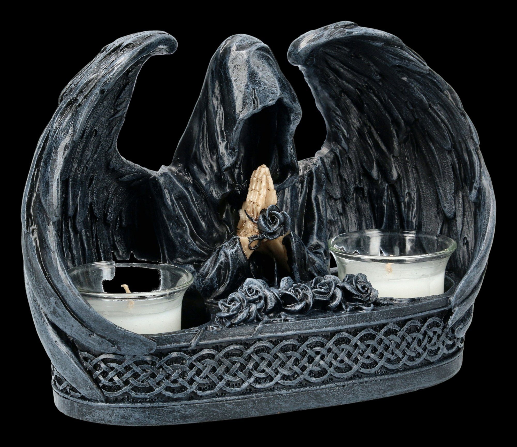 Figuren Shop GmbH Teelichthalter Teelichthalter - Grim Reaper - Sensenmann Gothic Deko