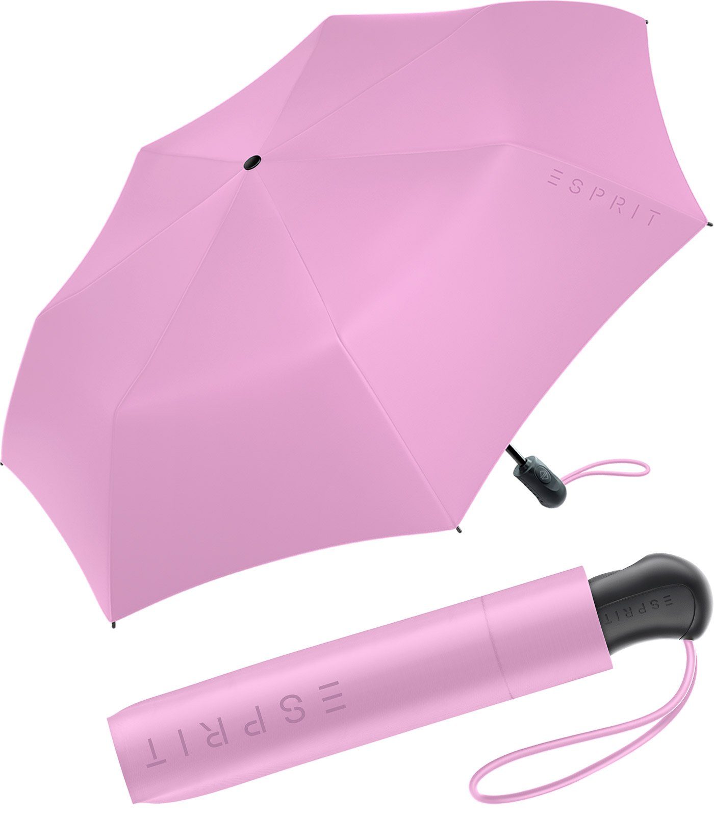 Esprit Taschenregenschirm Damen Easymatic Light Auf-Zu Automatik FJ 2023, stabil und praktisch, in den neuen Trendfarben violett