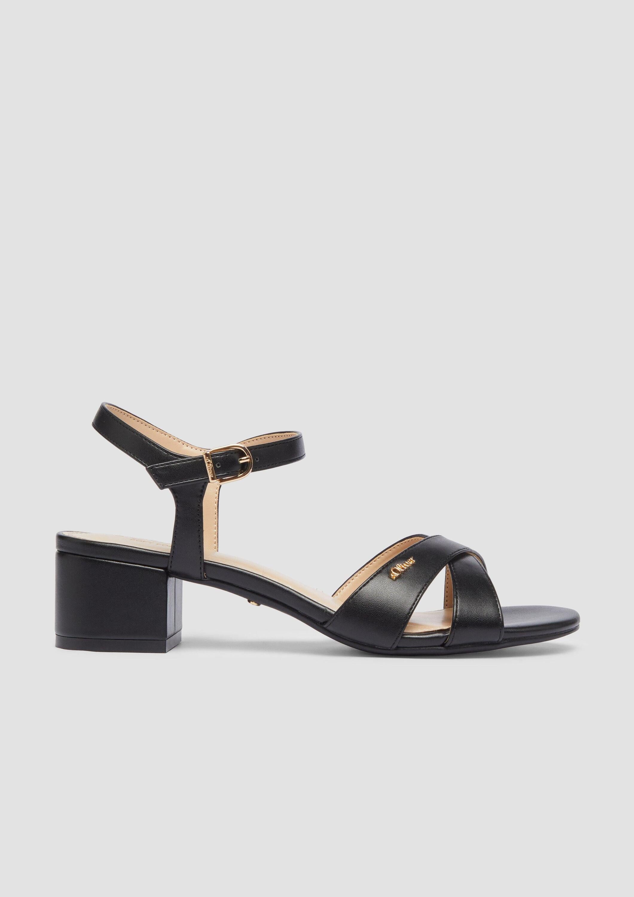 s.Oliver Pumps Sandale Pumps mit Blockabsatz in Leder-Optik