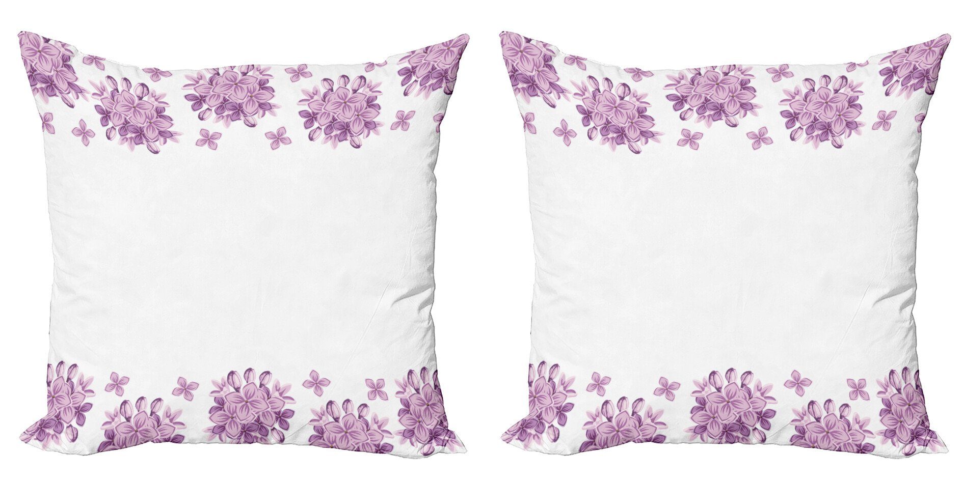 Stück), Kissenbezüge Modern (2 Accent Doppelseitiger Abakuhaus Digitaldruck, Blumen Lila Blumen-Blüten